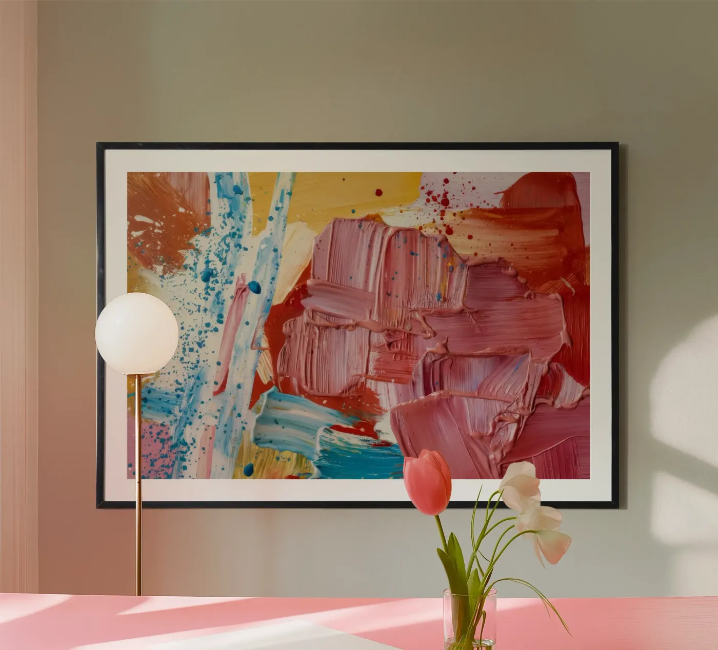 Ochre Impasto Cloud poster by Sublime Layers