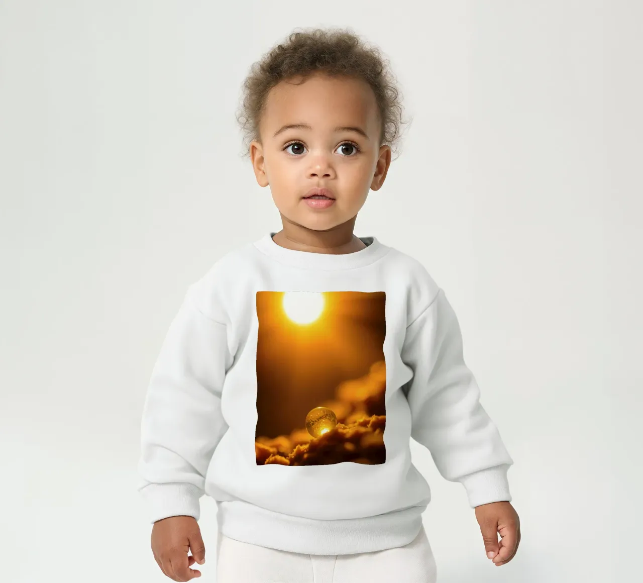 Orbe d'or transformateur reflétant la lumière sur une surface douce sweat pour bébé de DesignDoodle