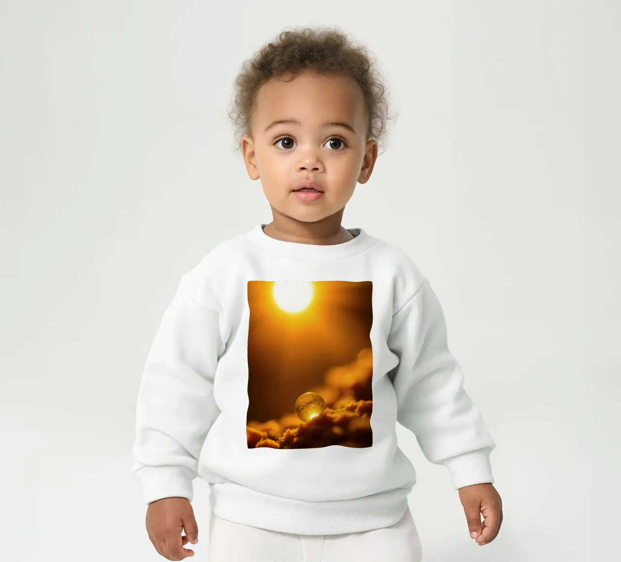 Orbe d'or transformateur reflétant la lumière sur une surface douce sweat pour bébé de DesignDoodle
