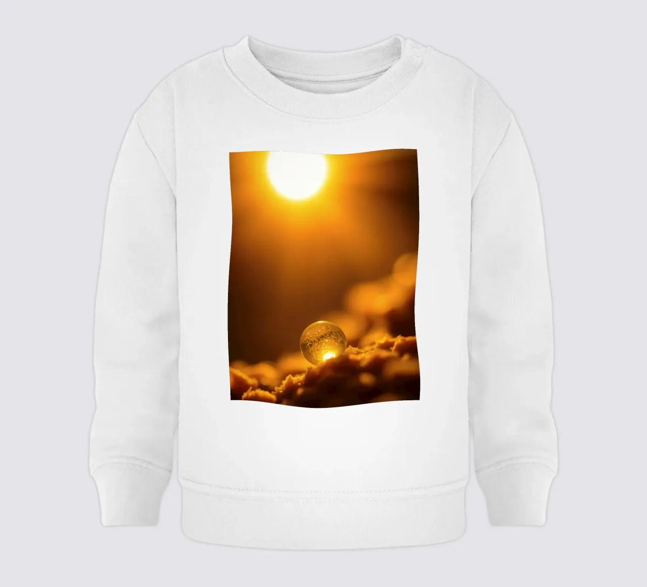 Orbe d'or transformateur reflétant la lumière sur une surface douce sweat pour bébé de DesignDoodle