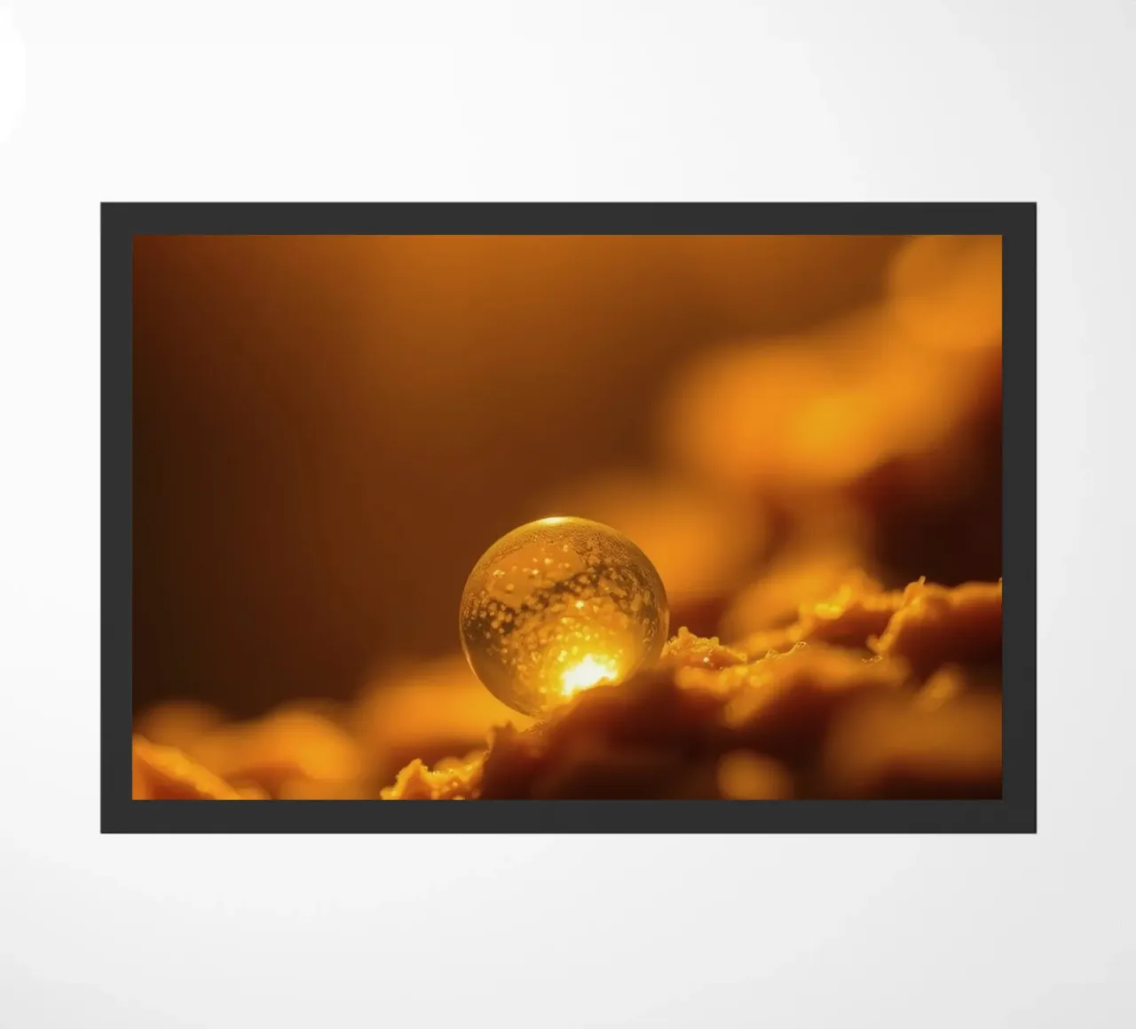 Orbe d'or transformateur reflétant la lumière sur une surface douce paillasson de DesignDoodle