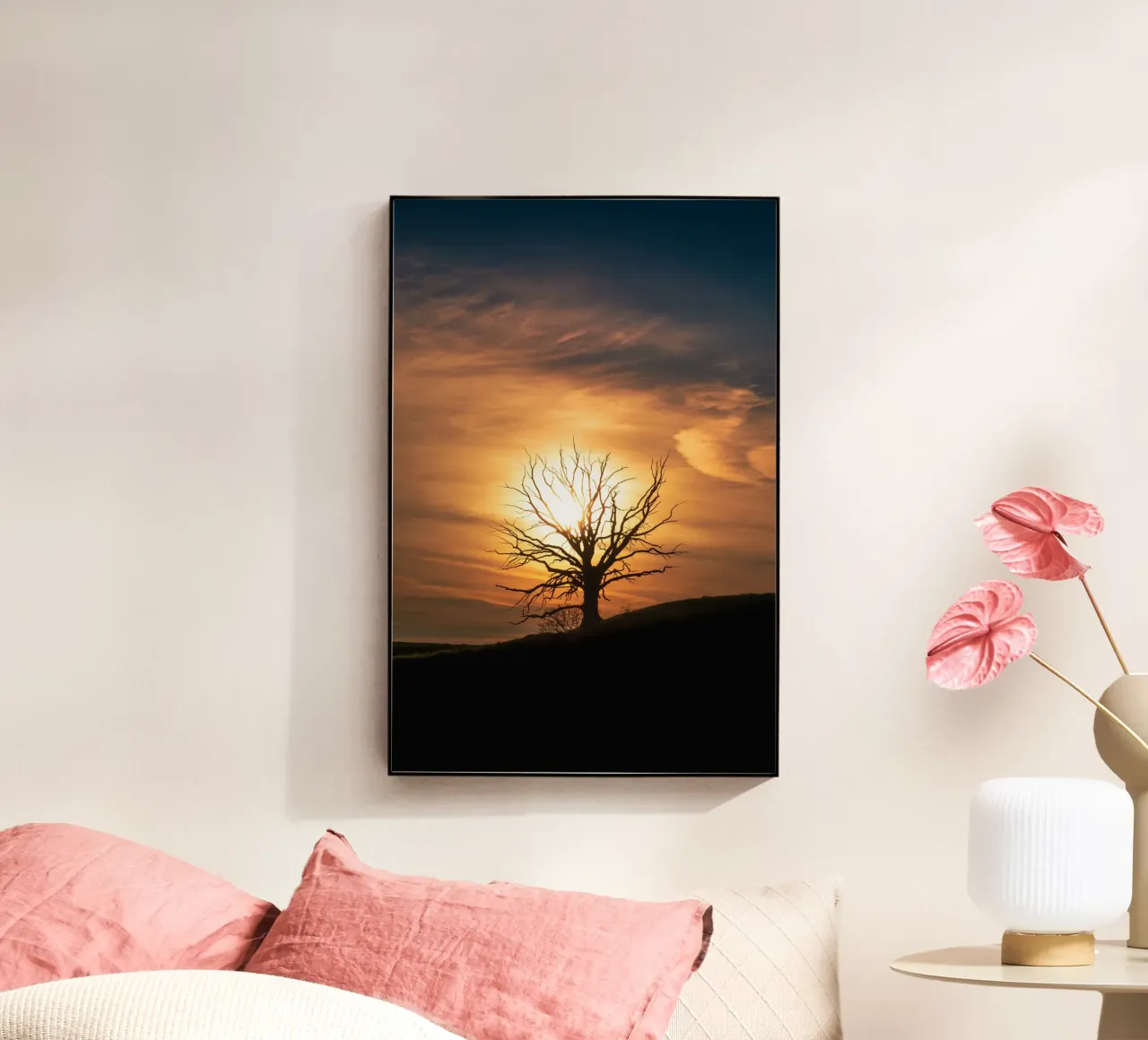 Vecchio albero al tramonto in Baviera plexiglass da 5ecken