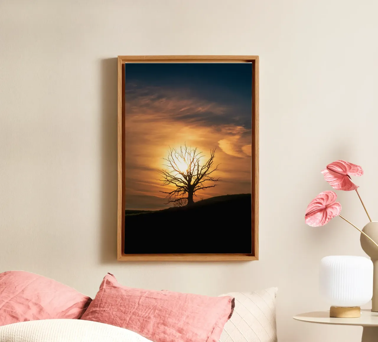 Old tree at sunset in Bavaria canvas by 5ecken