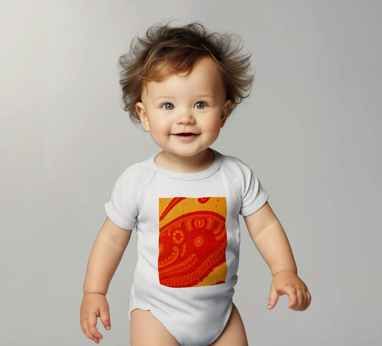 Abstraktes Tapetendesign mit verschlungenen Mustern Kurzarm Babybody von DesignDoodle