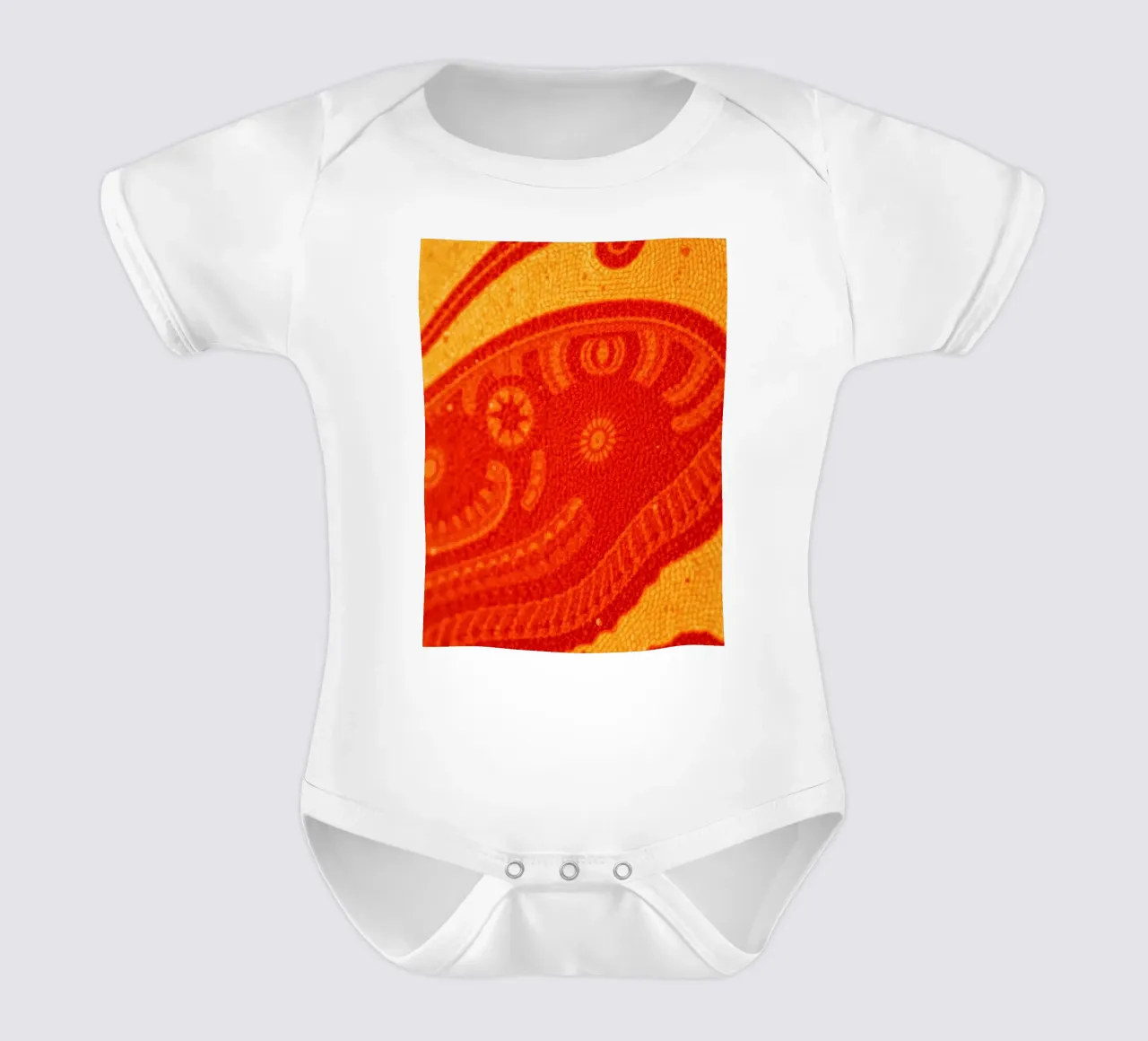 Abstraktes Tapetendesign mit verschlungenen Mustern Kurzarm Babybody von DesignDoodle