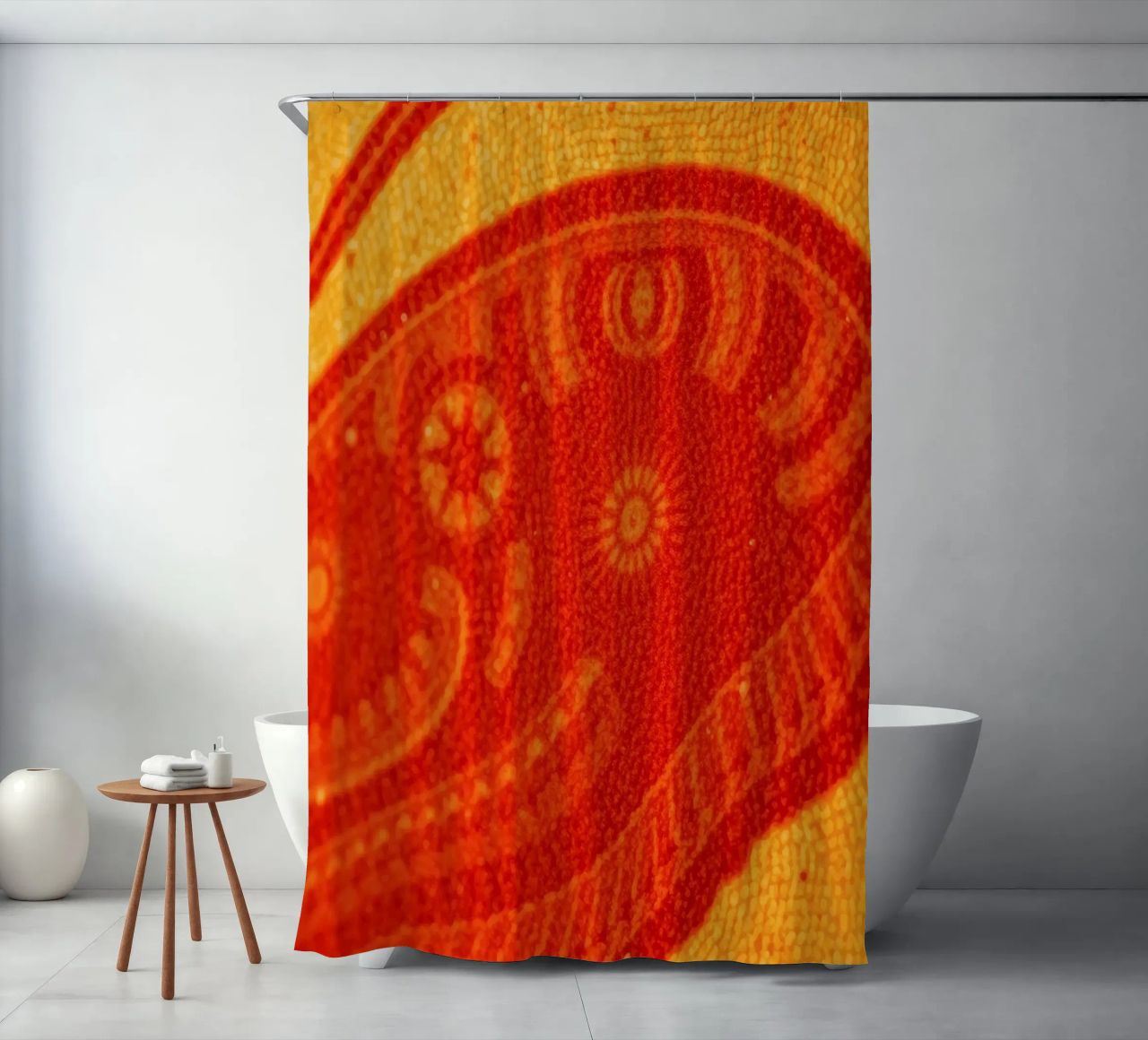 abstract wallpaper design featuring intricate patterns shower curtain by DesignDoodle