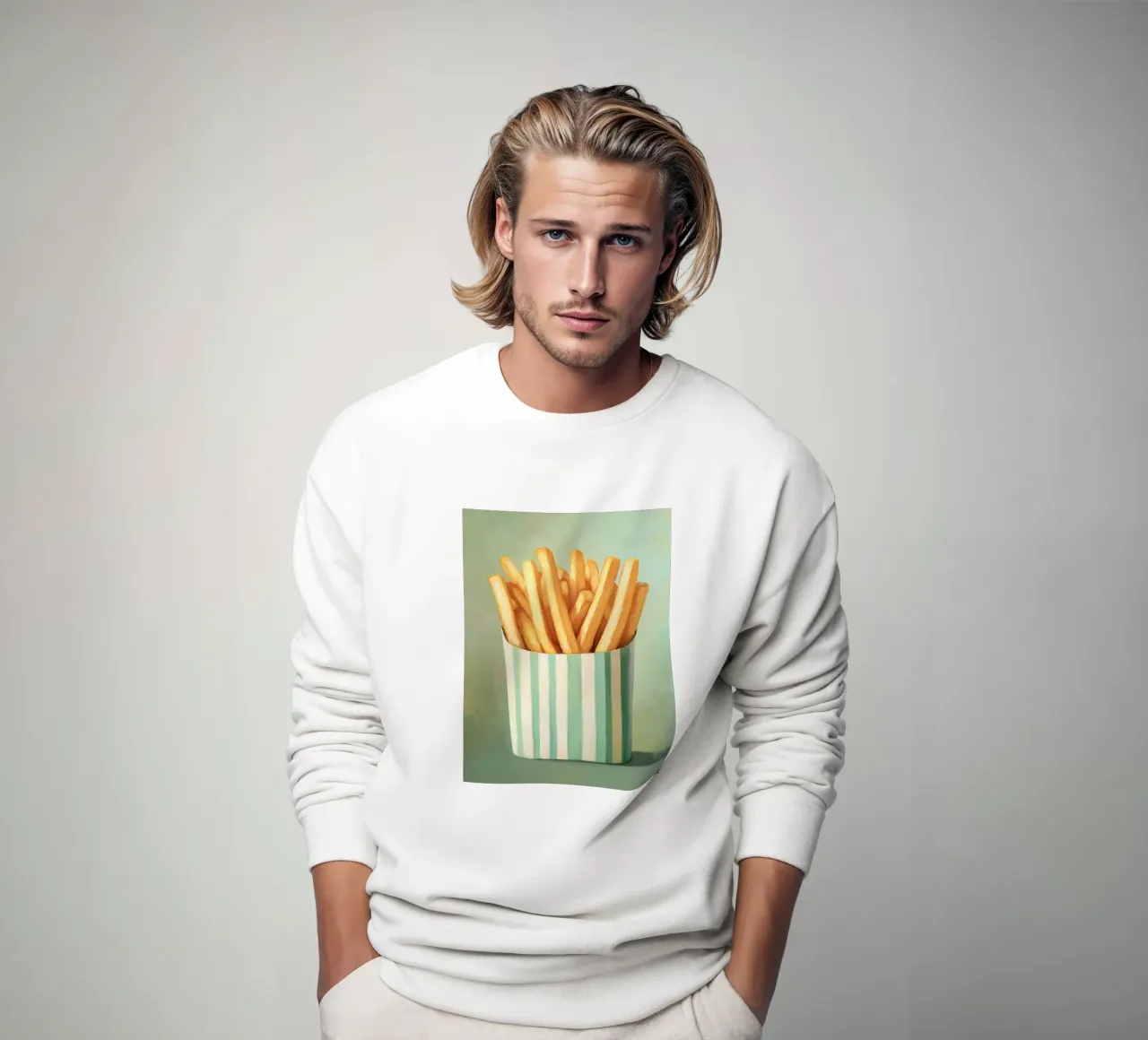 Frites rétro croustillantes sweat de Carinaprint