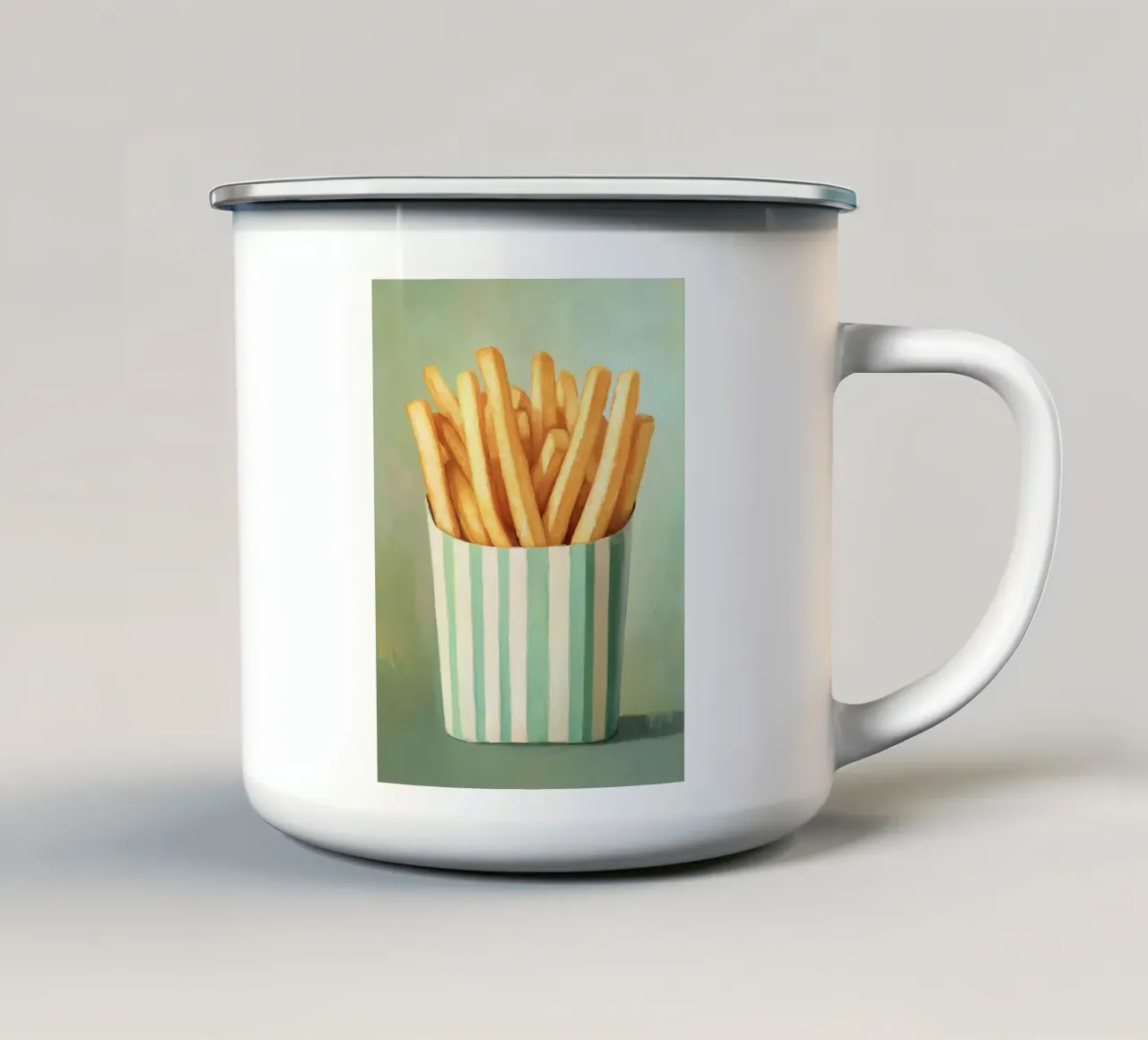 Patatine fritte croccanti tazza in smalto da Carinaprint