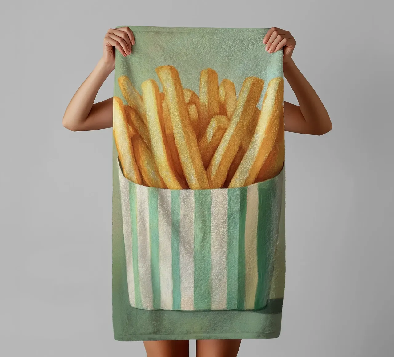 Frites rétro croustillantes serviette de bain de Carinaprint