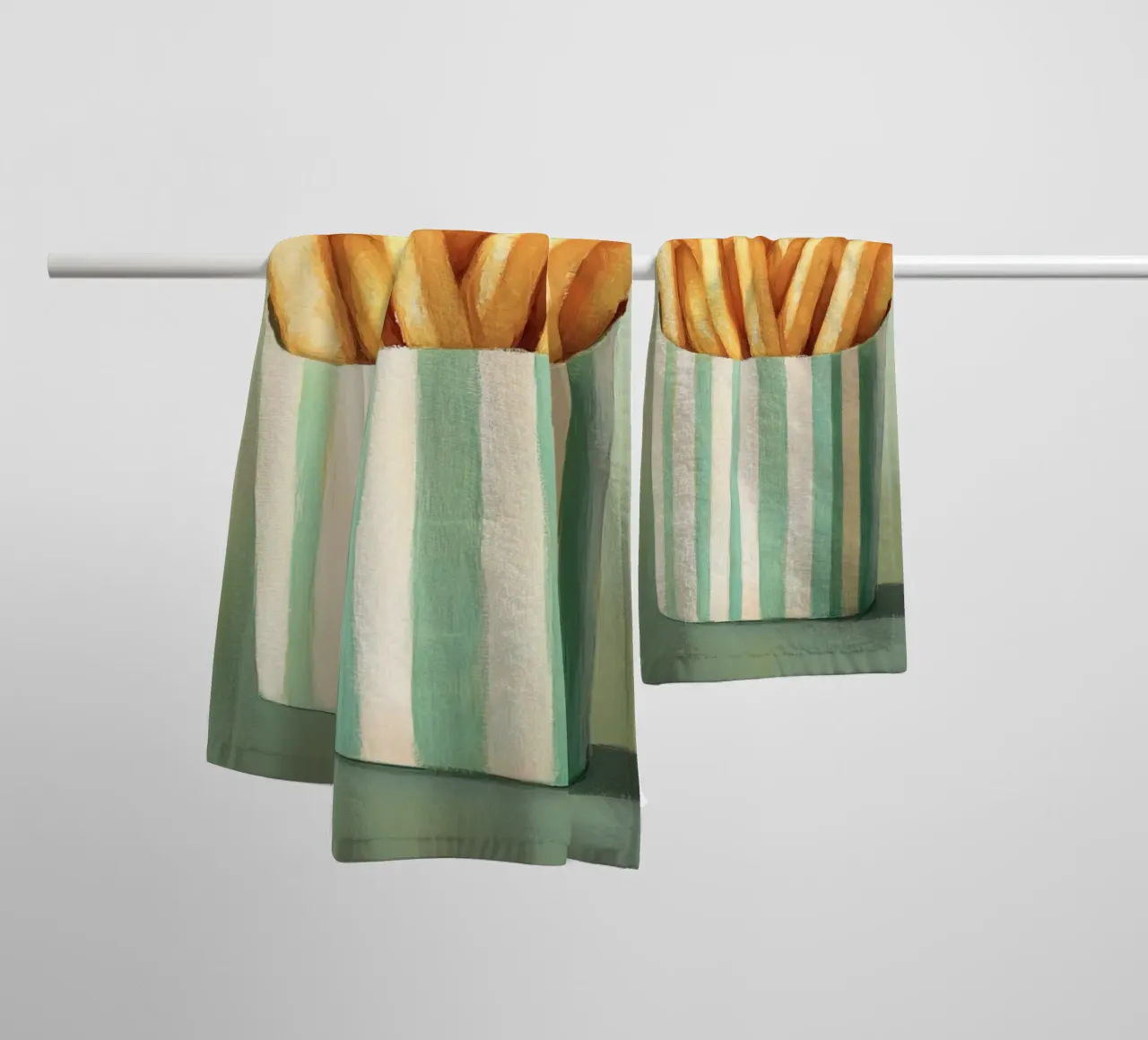 Frites rétro croustillantes serviette de bain de Carinaprint