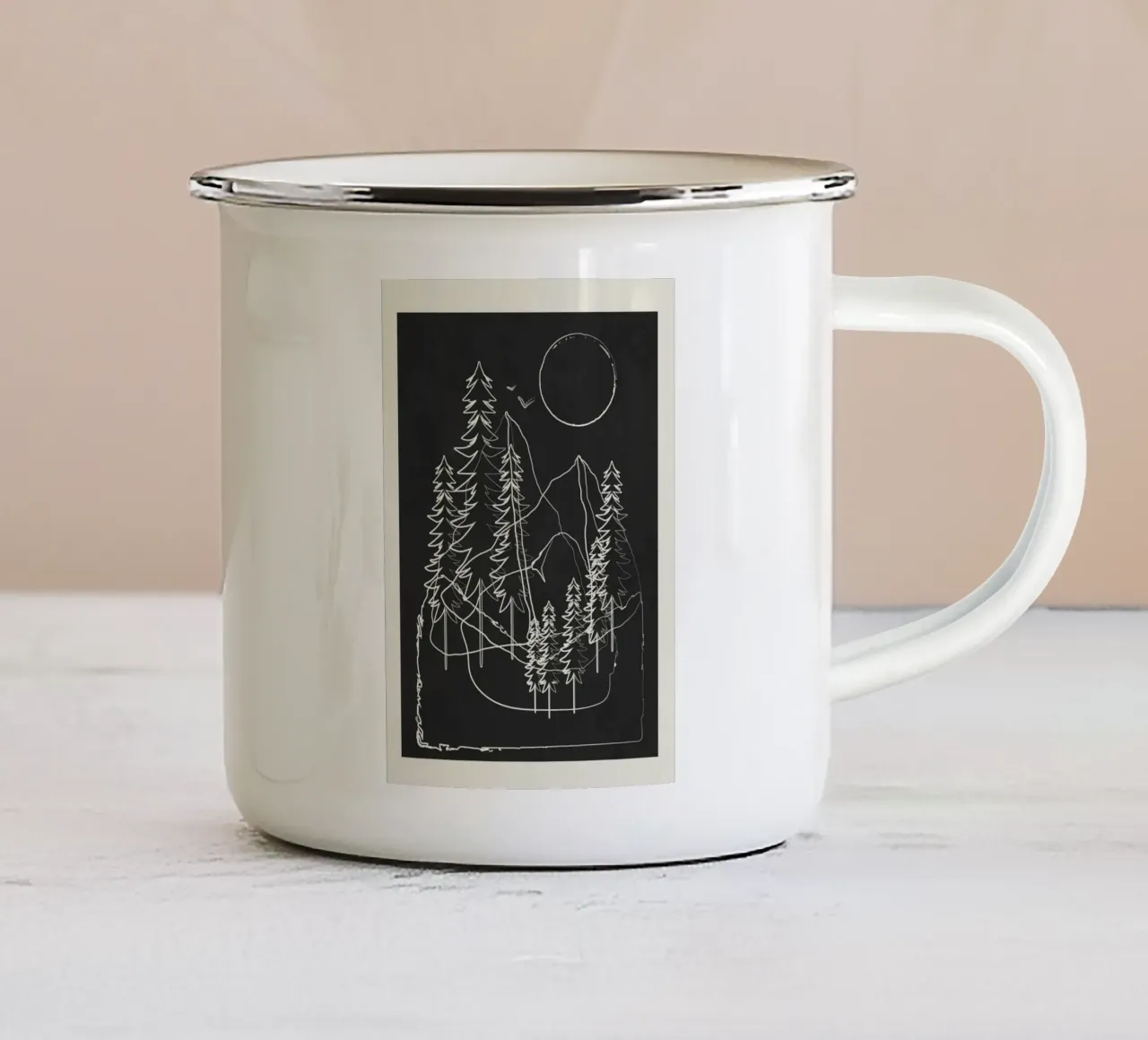 Minimalist Mountains 4 tazza in smalto da cityart