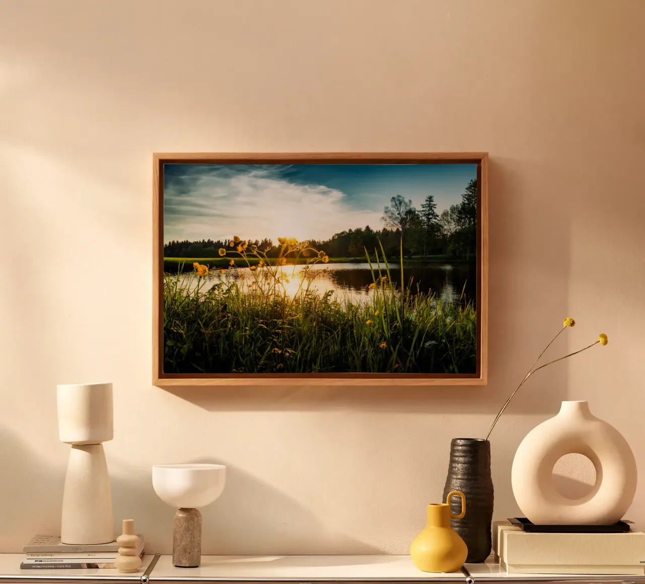 Evening rest at the Schalkofener Weiher in Bavaria canvas by 5ecken