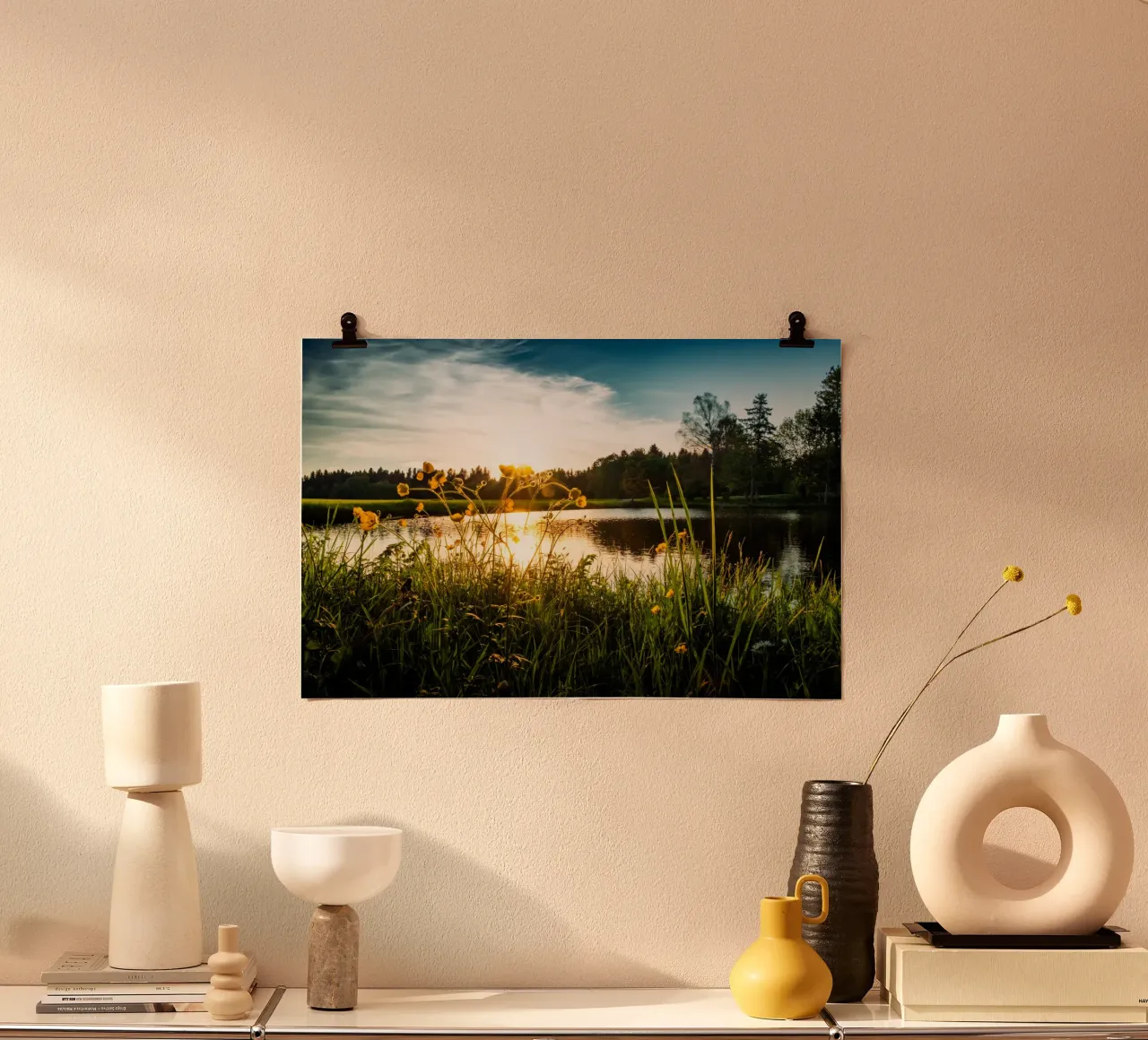 Evening rest at the Schalkofener Weiher in Bavaria hahnemühle by 5ecken