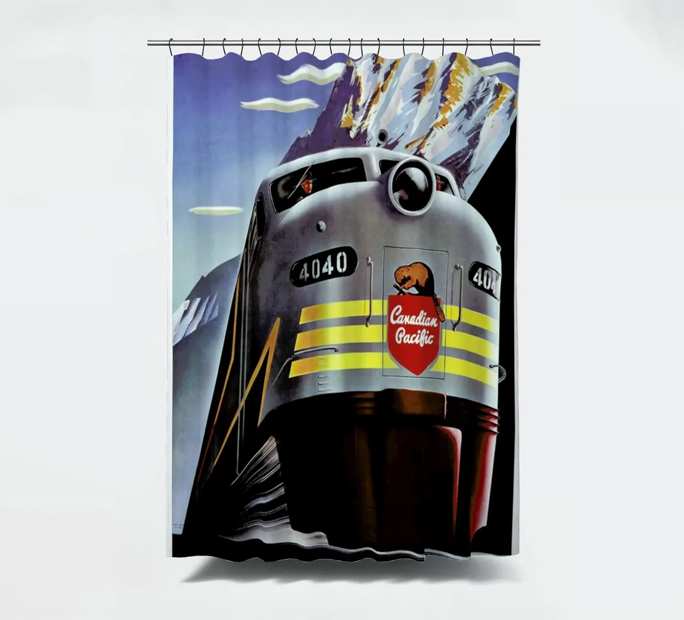 train Duschvorhang von Robert Livingston