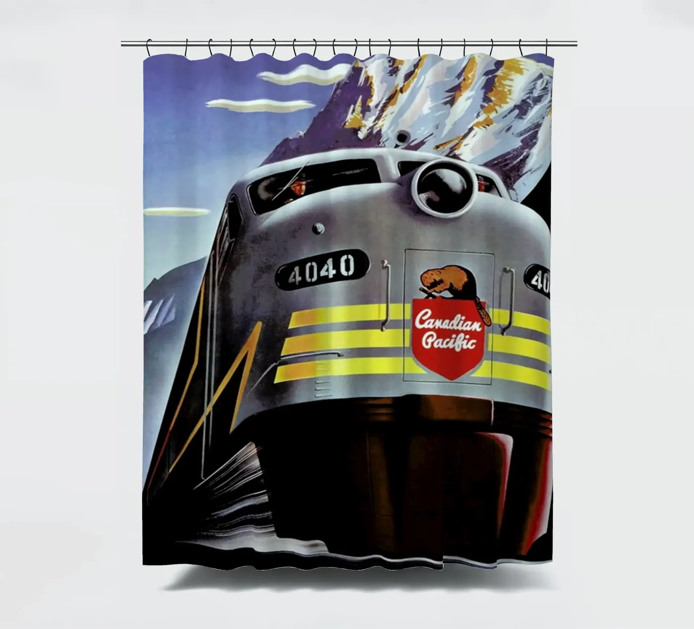 train Duschvorhang von Robert Livingston