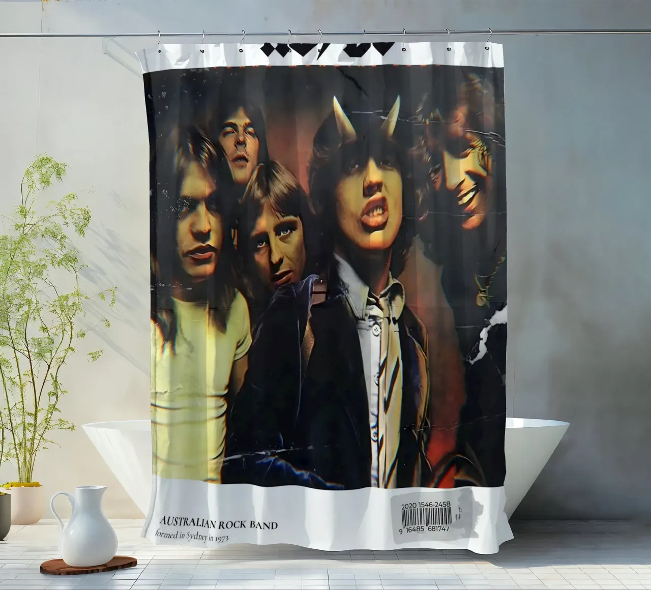AC/DC shower curtain by Low poly art