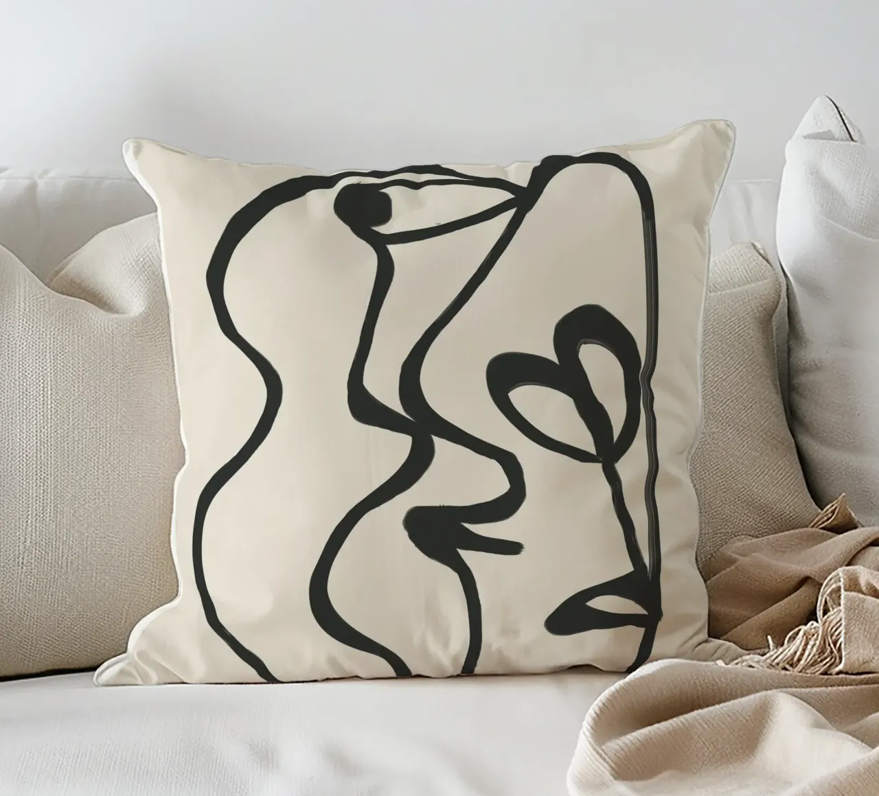 Minimal Abstract Art 5 cuscino da Nadjaa