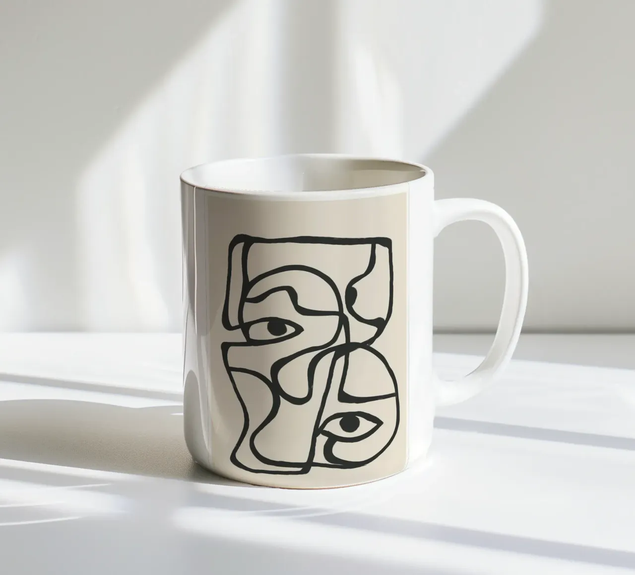 Minimal Abstract Art 8 taza de cerámica de Nadjaa