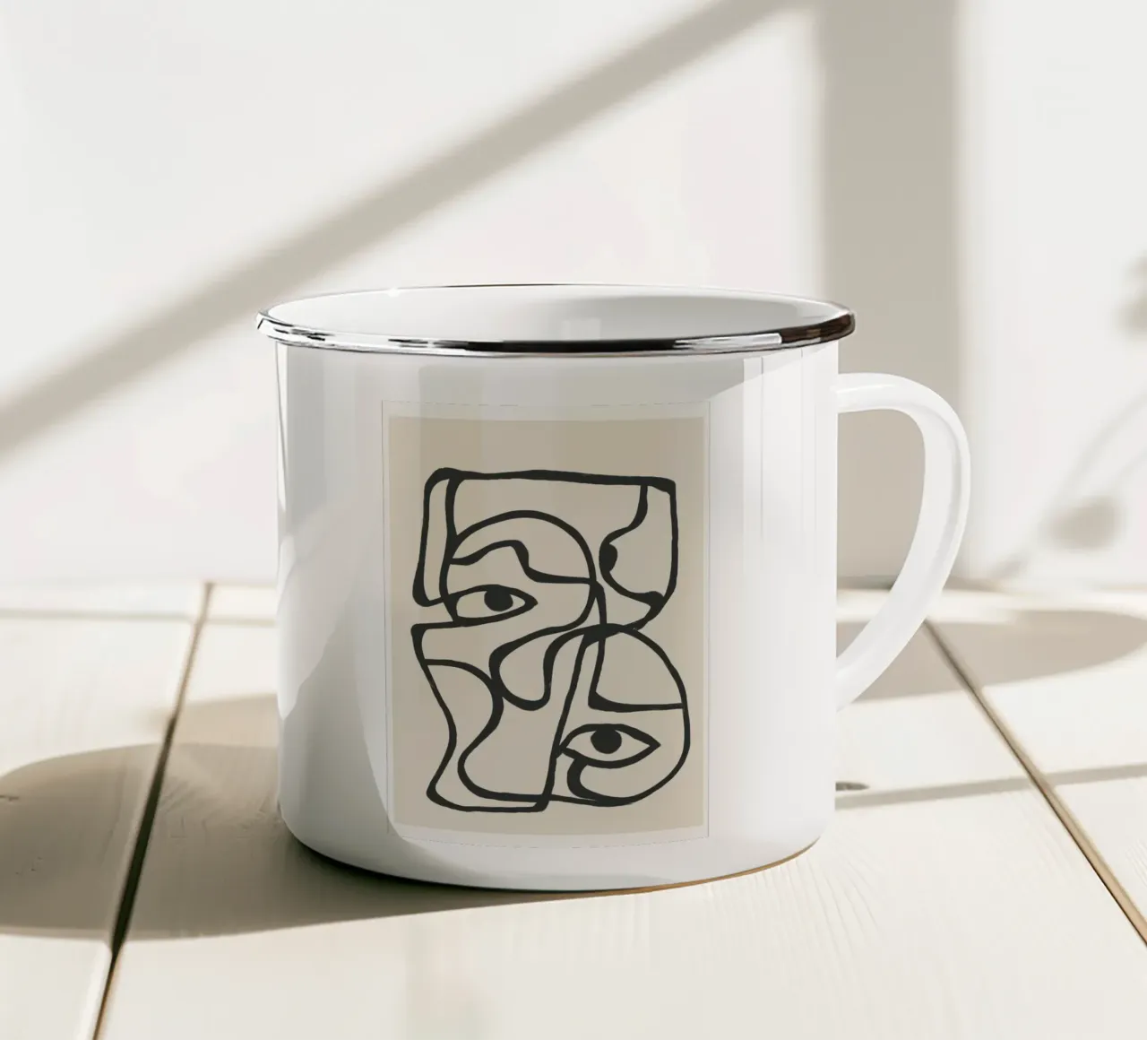 Minimal Abstract Art 8 mug en émail de Nadjaa