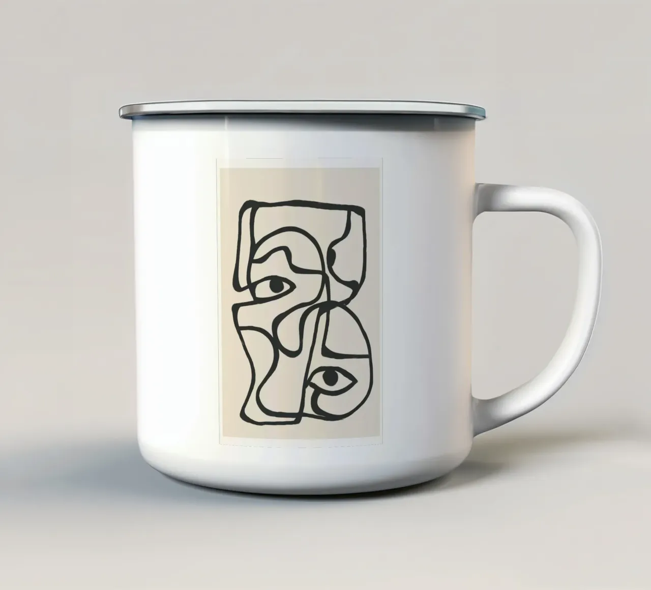 Minimal Abstract Art 8 mug en émail de Nadjaa