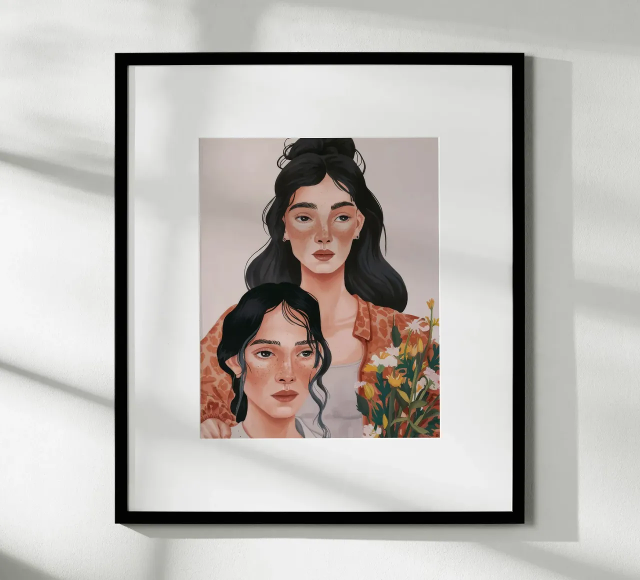 Sguardo di sorellanza senza tempo poster con telaio in alluminio da Arcane Shade