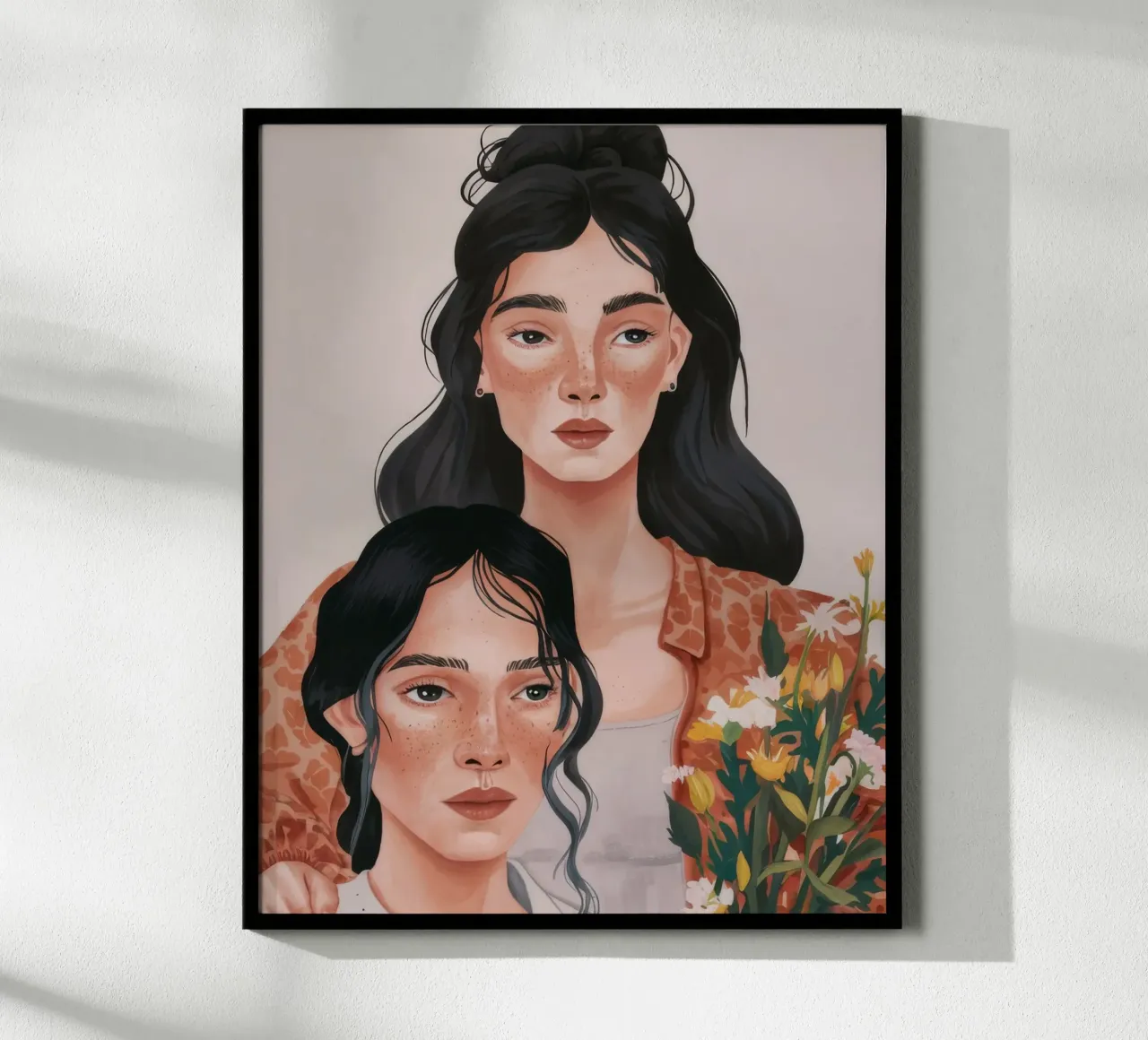 Sguardo di sorellanza senza tempo poster con telaio in alluminio da Arcane Shade