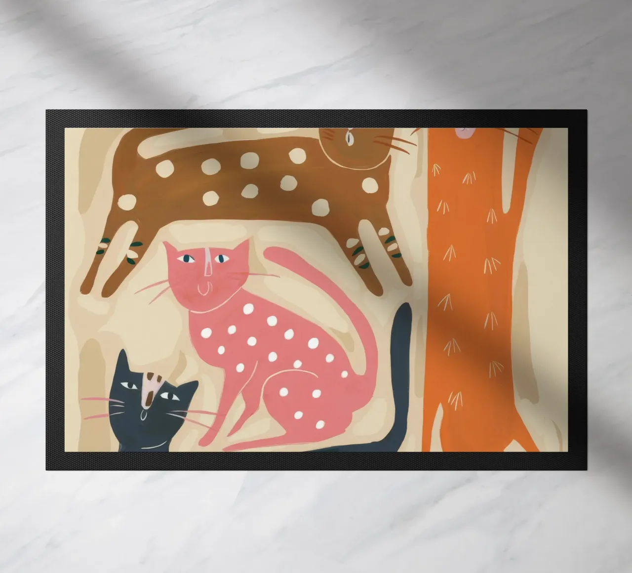 Whimsical Feline Forest doormat by Arcane Shade