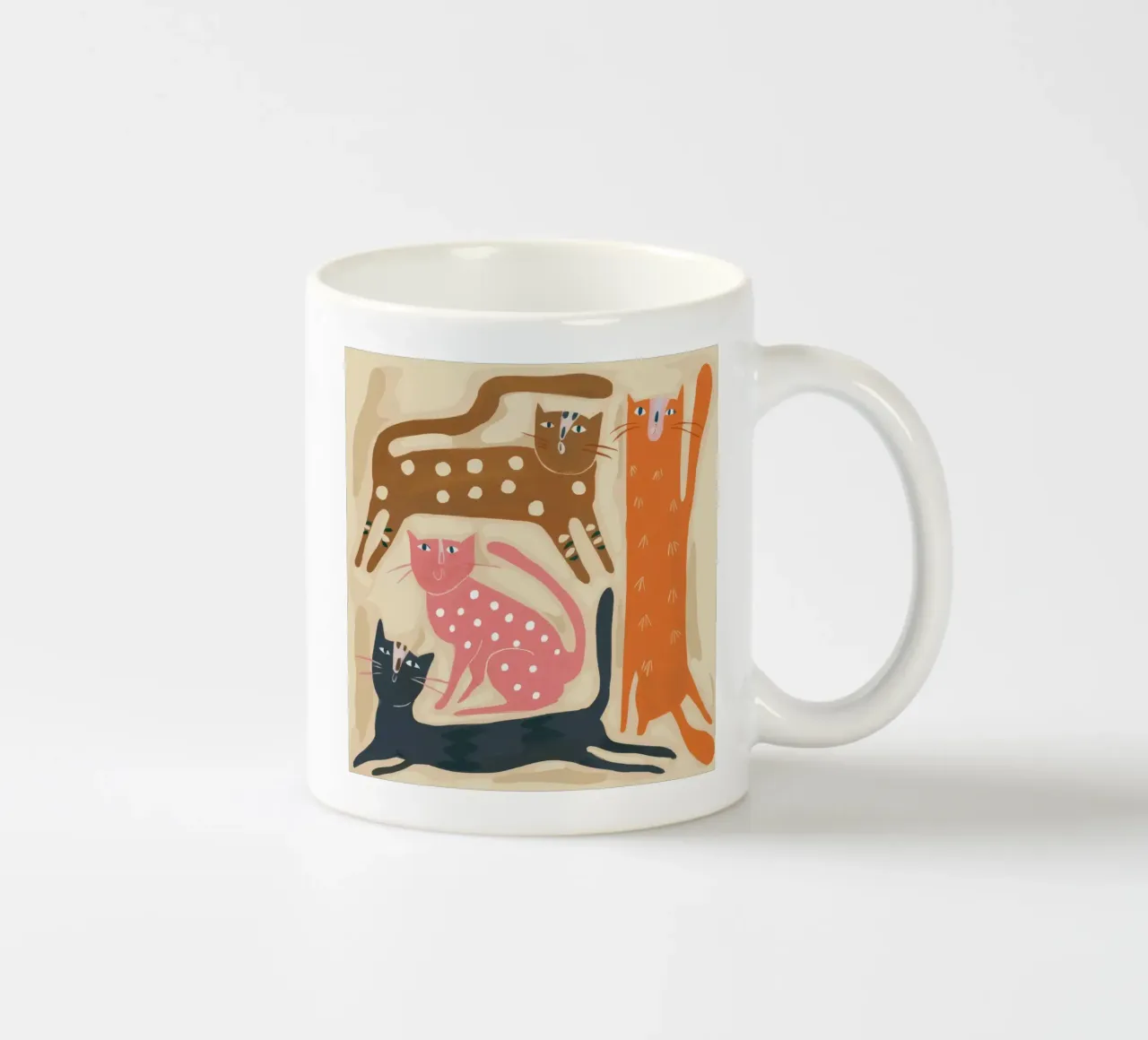 Whimsical Feline Forest ceramic mug by Arcane Shade
