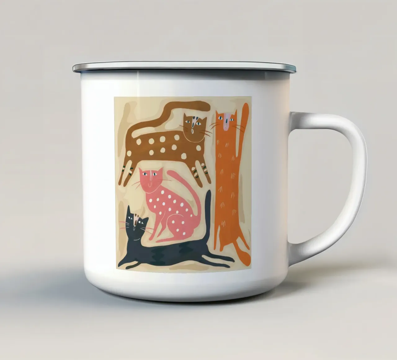Foresta felina stravagante tazza in smalto da Arcane Shade