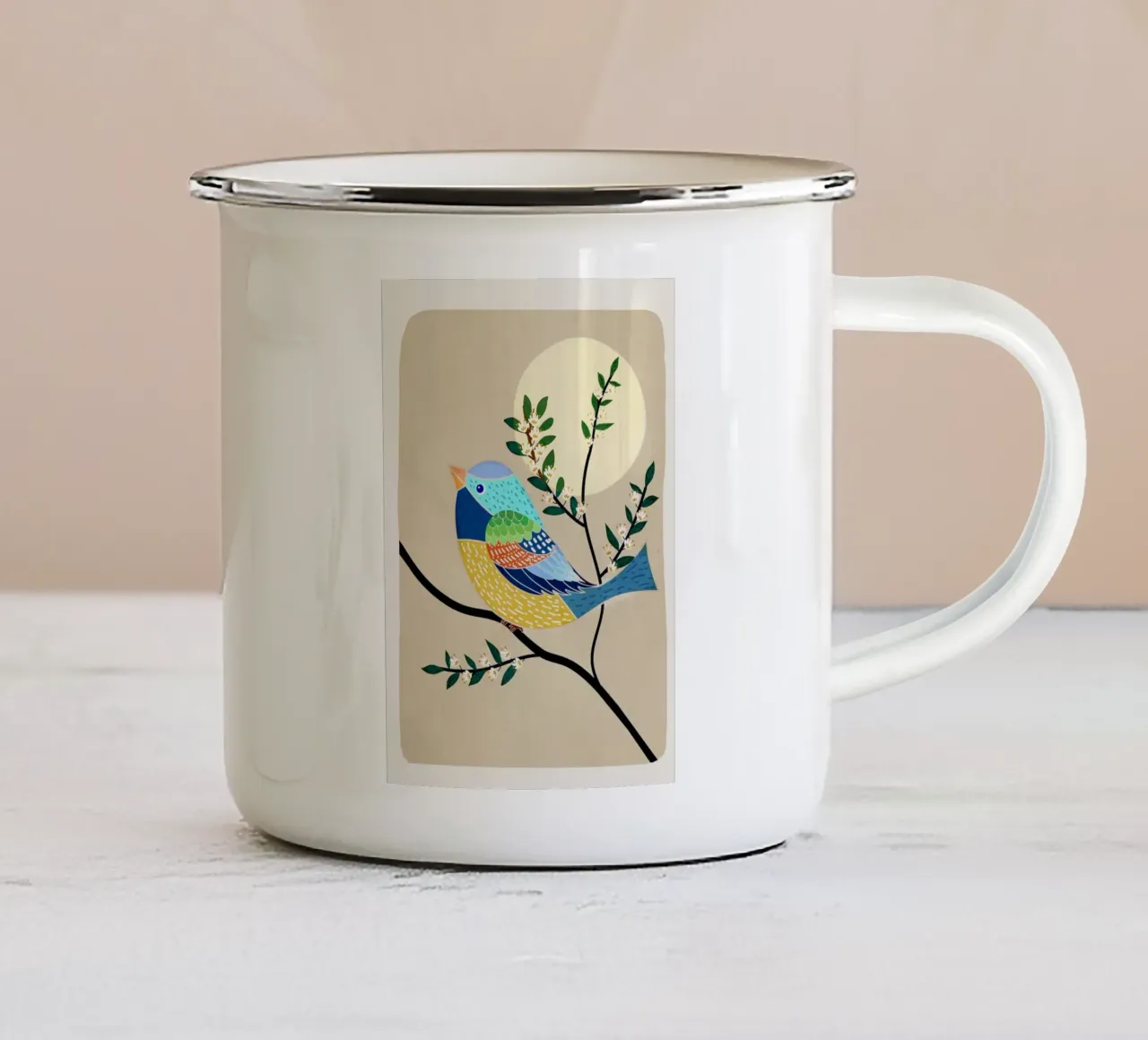 Abstract Flight enamel mug by Flow Line