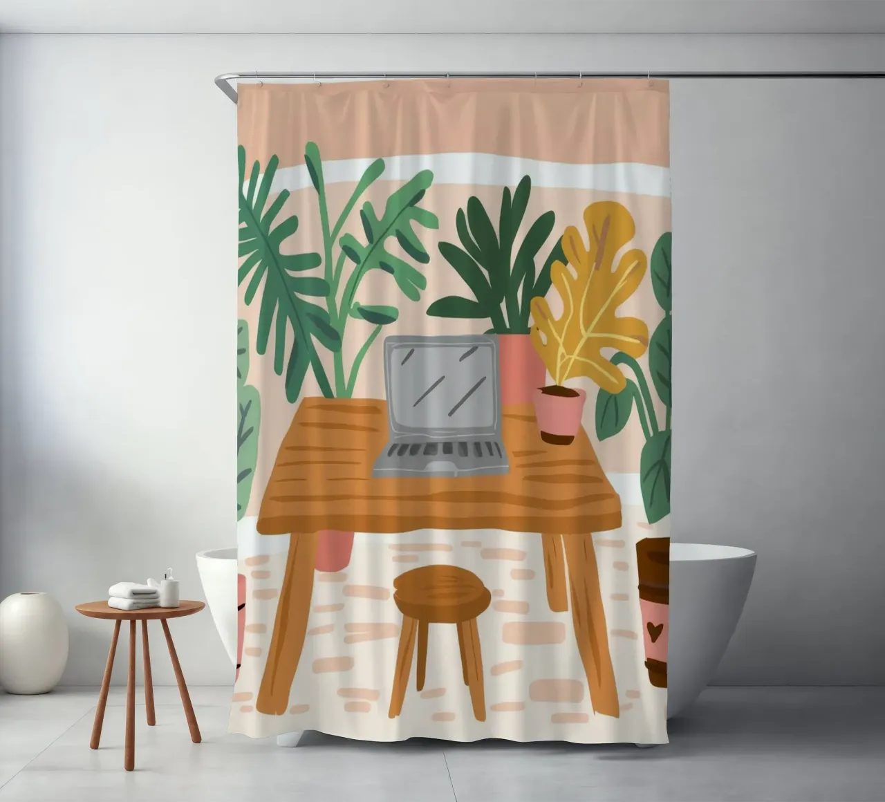 Botanischer Arbeitsbereich Harmonie Duschvorhang von Arcane Shade