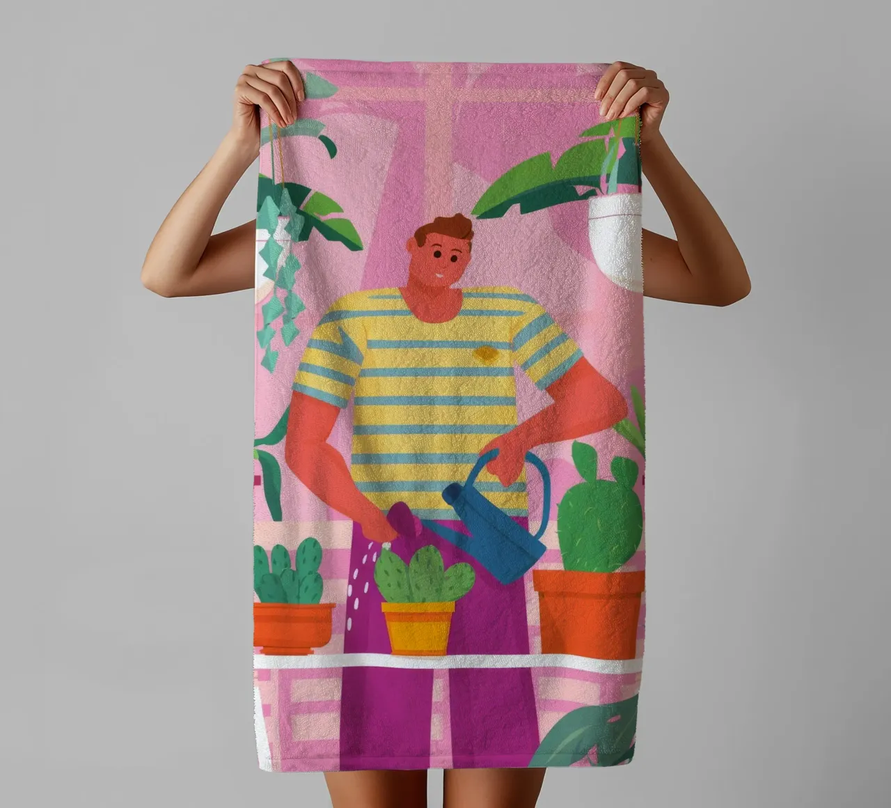 Mannelijk botanisch licht badhanddoek van Arcane Shade
