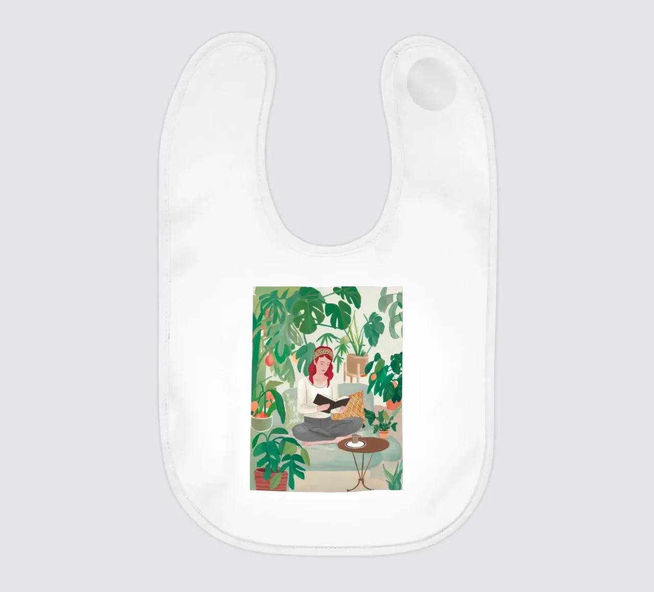 Literary Garden Tranquility baby bib by Arcane Shade
