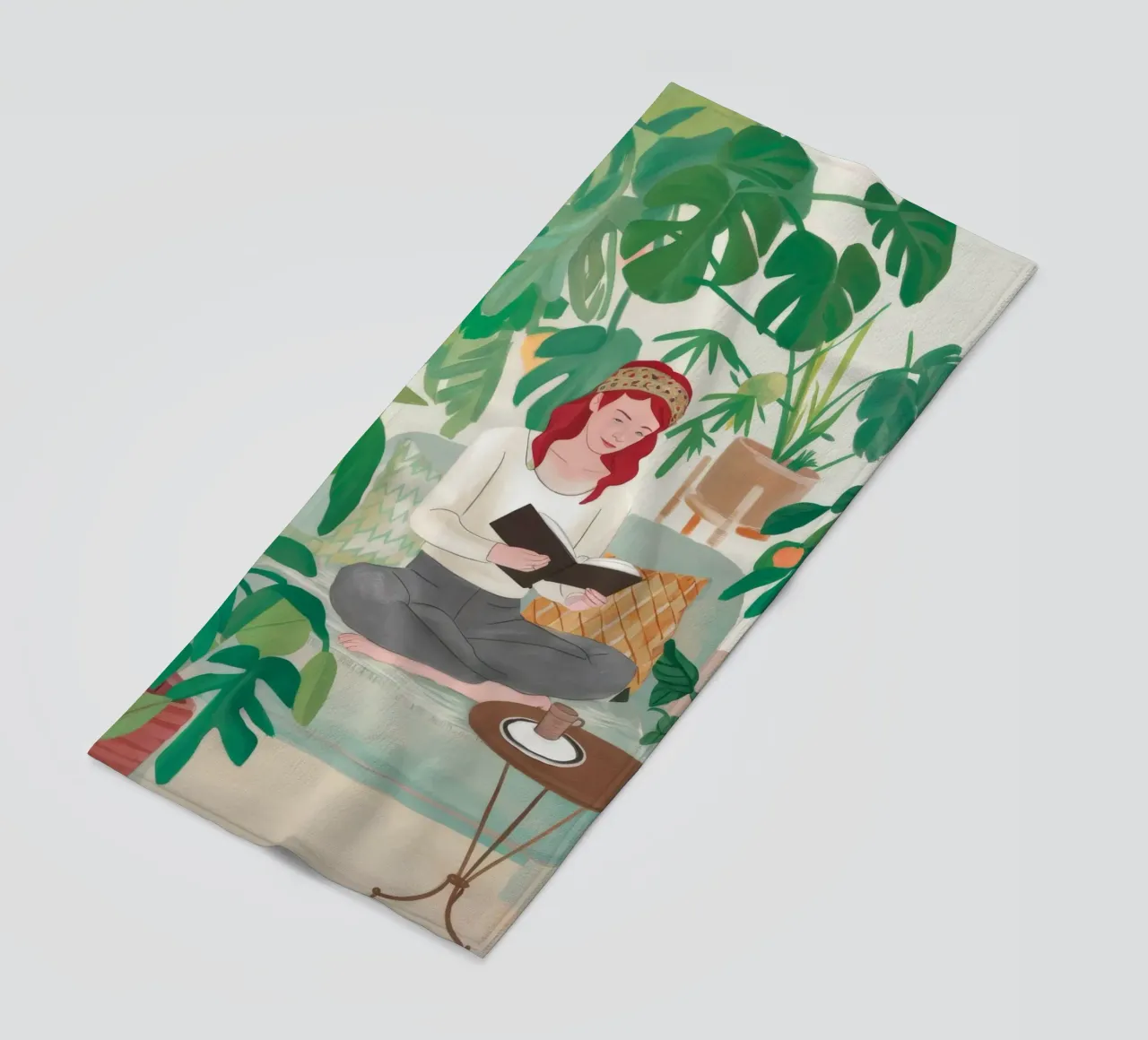 Literaire tuin Rust strandhanddoek van Arcane Shade