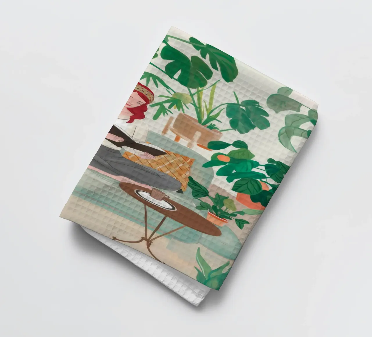 Literary Garden Tranquility tea towel by Arcane Shade