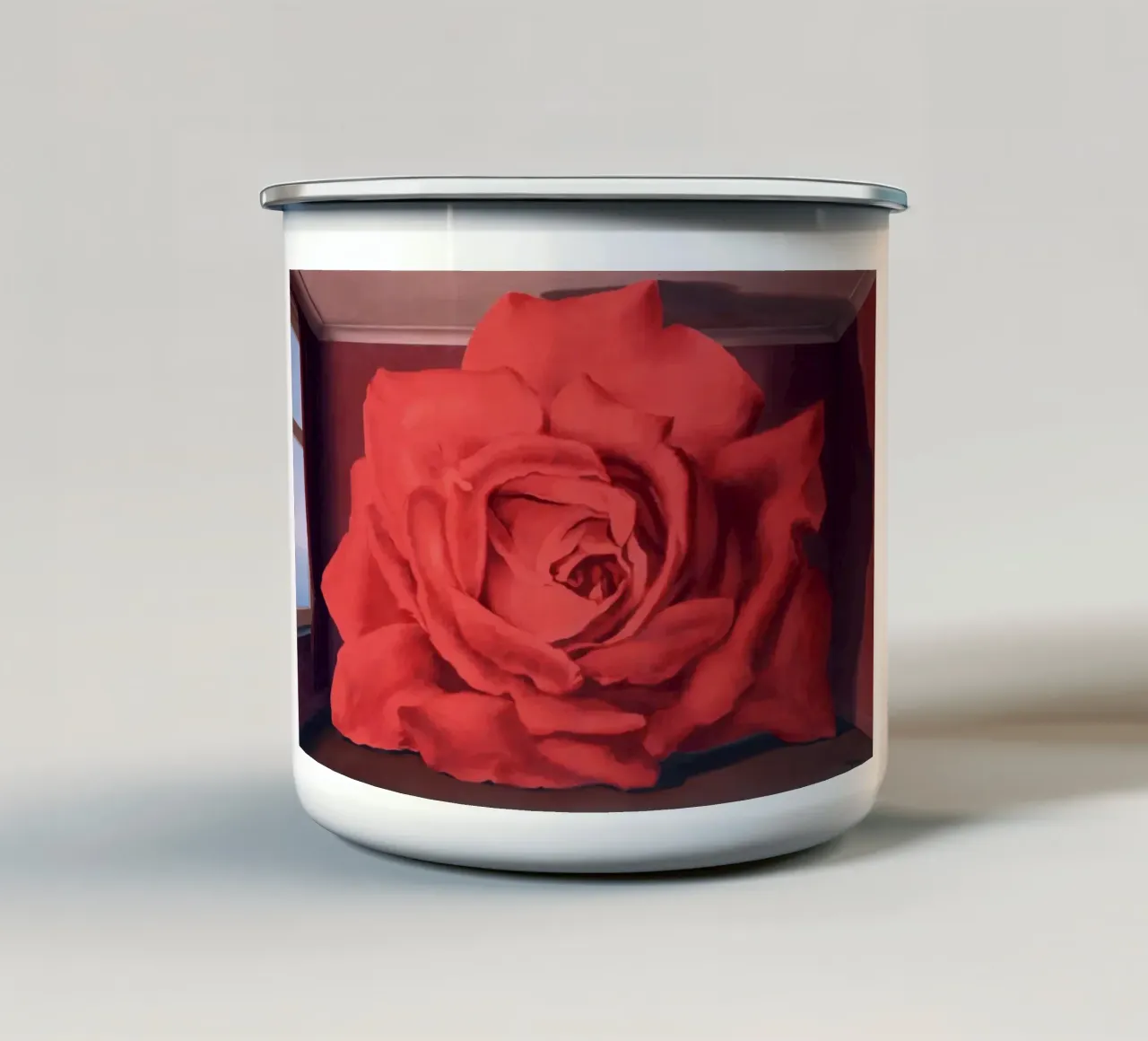 Le Tombeau des Lutteurs La tomba dei lottatori Magritte tazza in smalto da Classic Art Prints