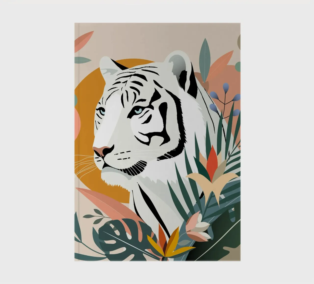 White tiger in the jungle - Modern nature design notebook by namosh