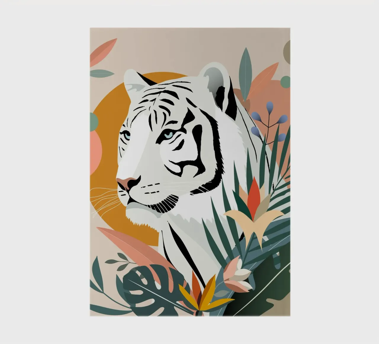 White tiger in the jungle - Modern nature design notebook by namosh