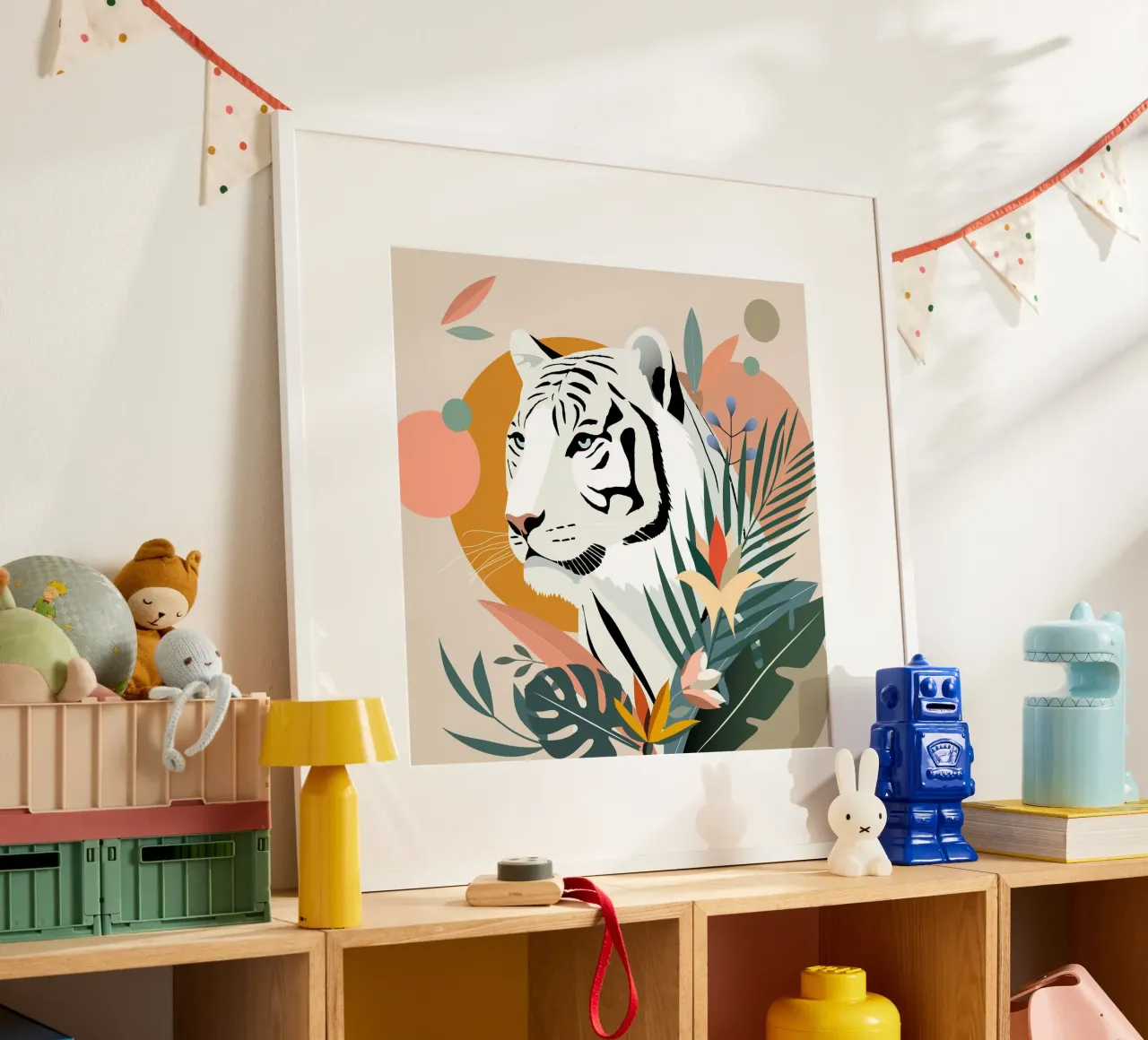 Tigre bianca nella giungla - Design moderno della natura carta hahnemühle da namosh