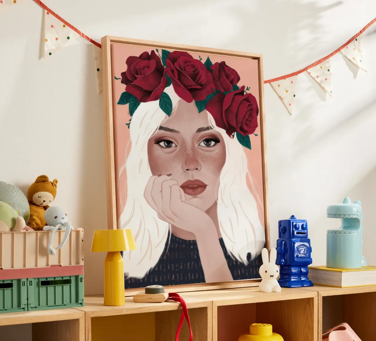 Rozenkroon Reflectie canvas met Baklijst van Arcane Shade