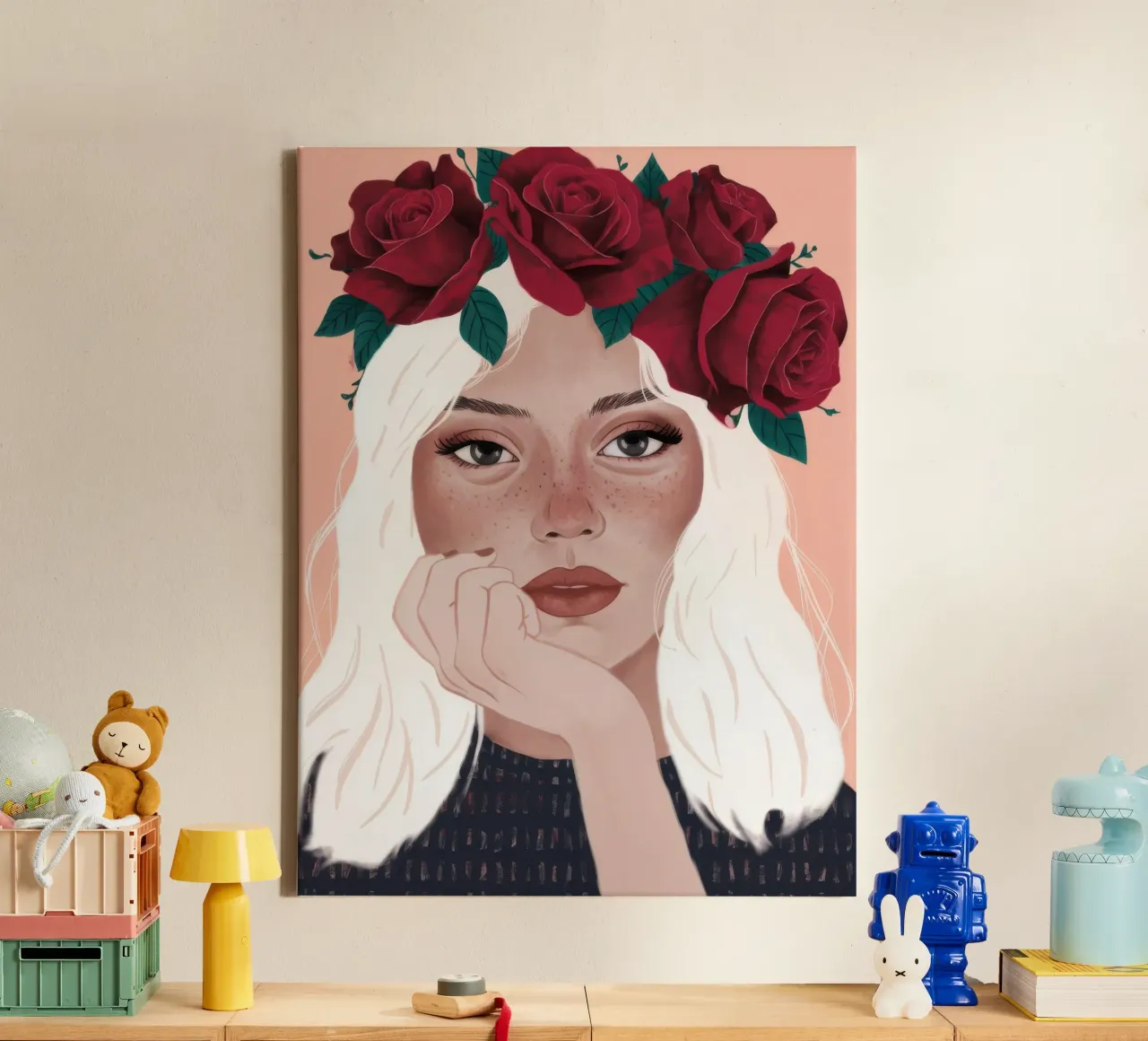 Rozenkroon Reflectie canvas met Baklijst van Arcane Shade