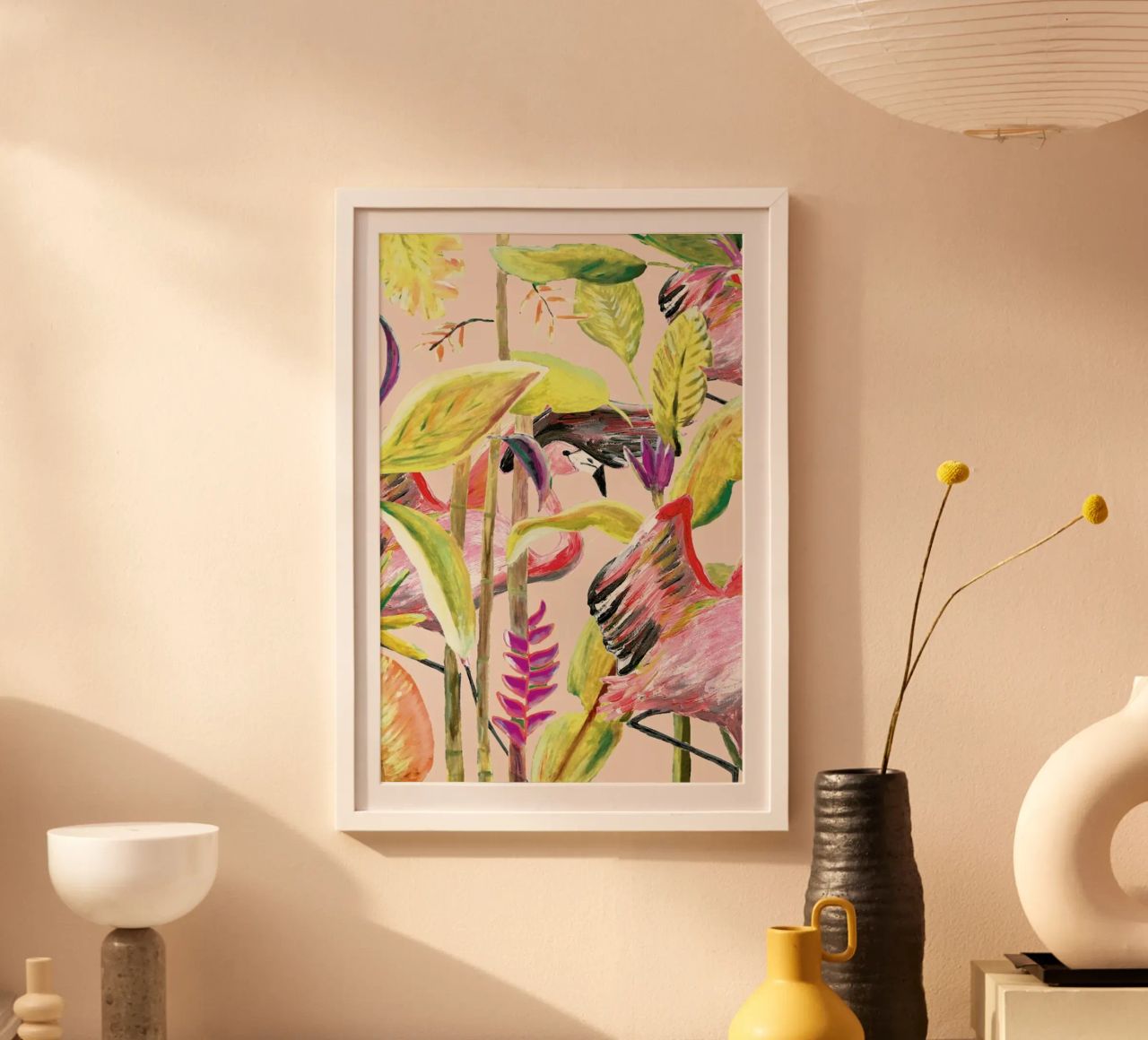 Wild Jungle Stories Flamingo poster de Femke Zwaan
