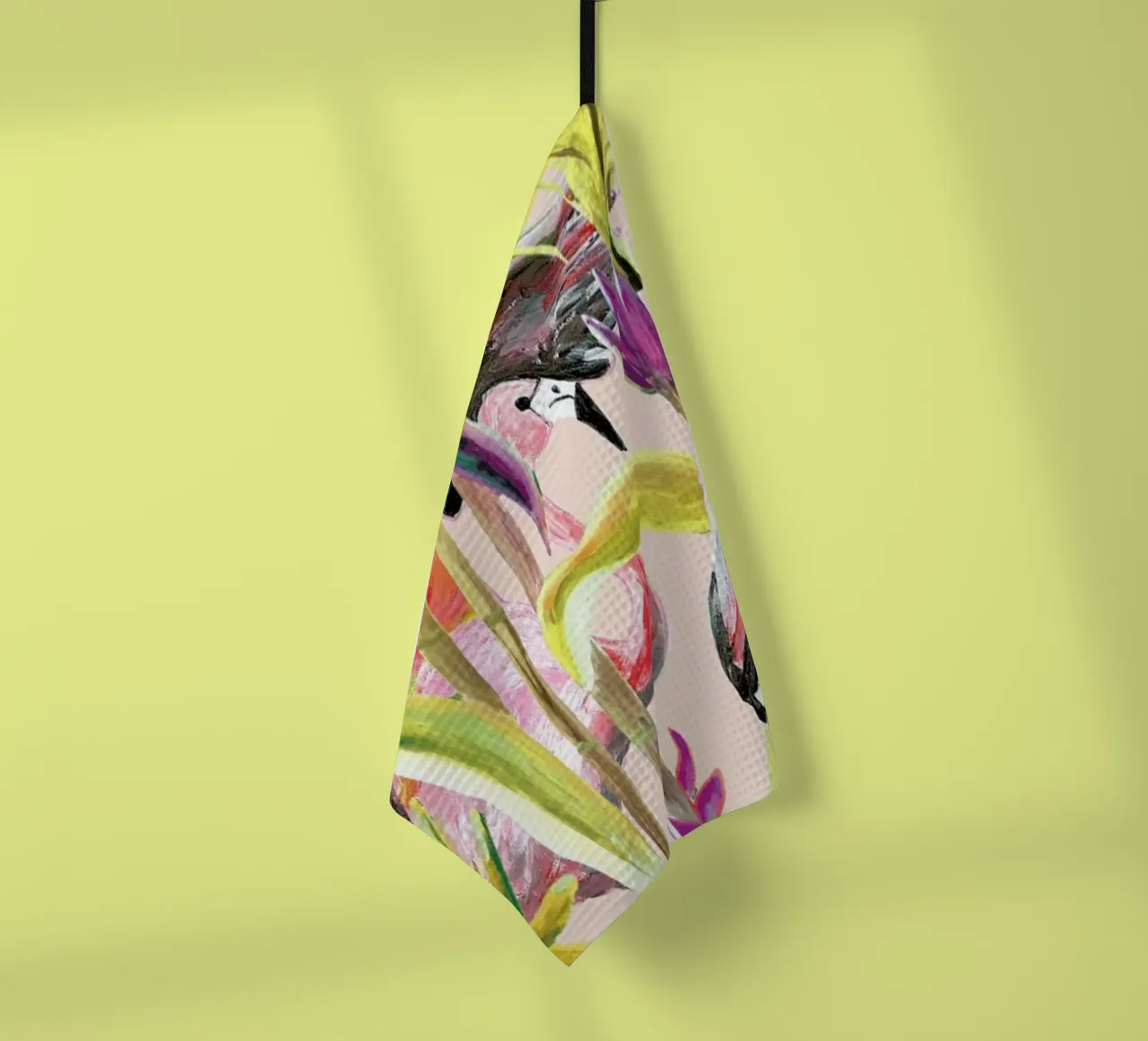 Wild Jungle Stories Flamingo tea towel by Femke Zwaan