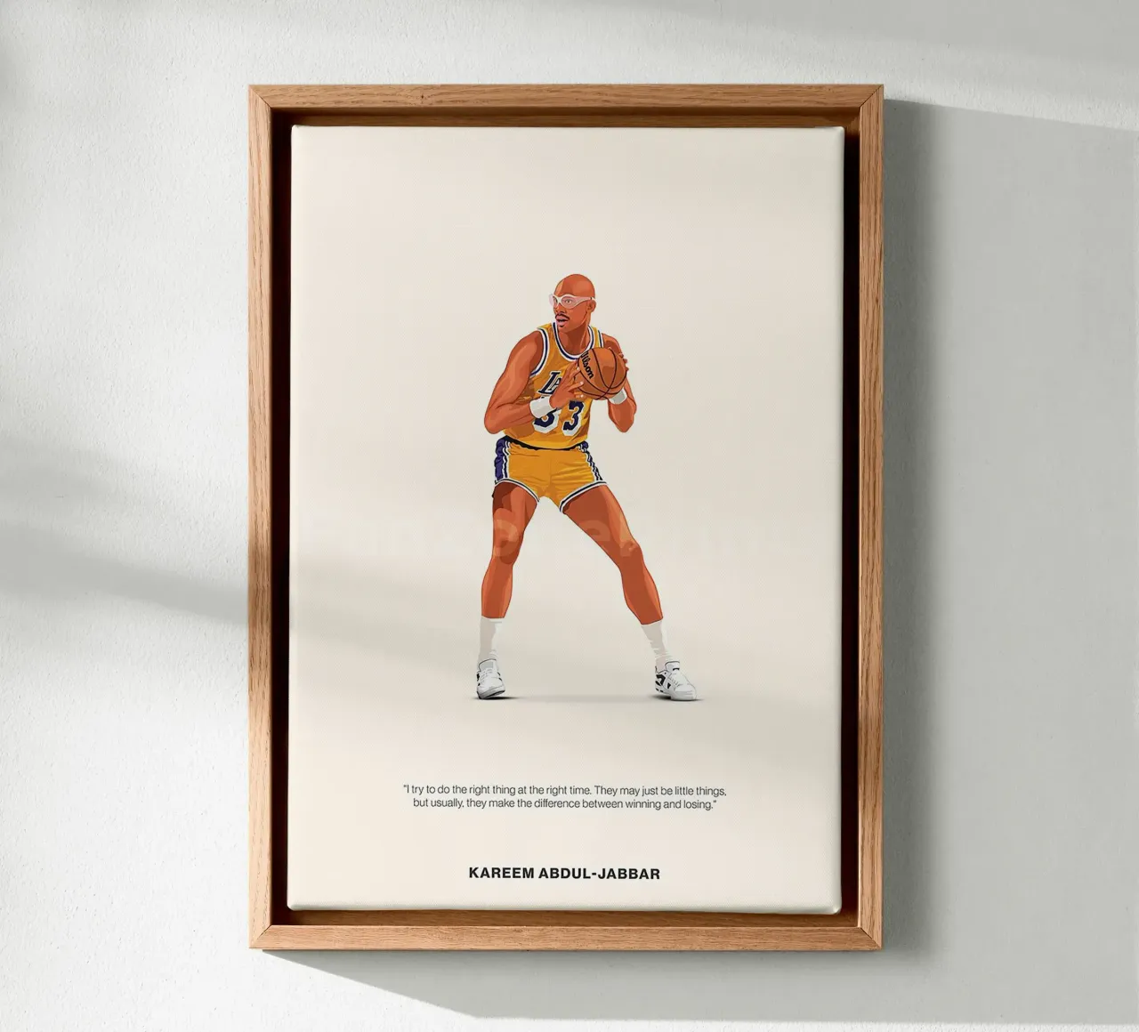 Kareem Abdul-Jabbar tela con Cornice a cassetta da Attaboy Dsgn