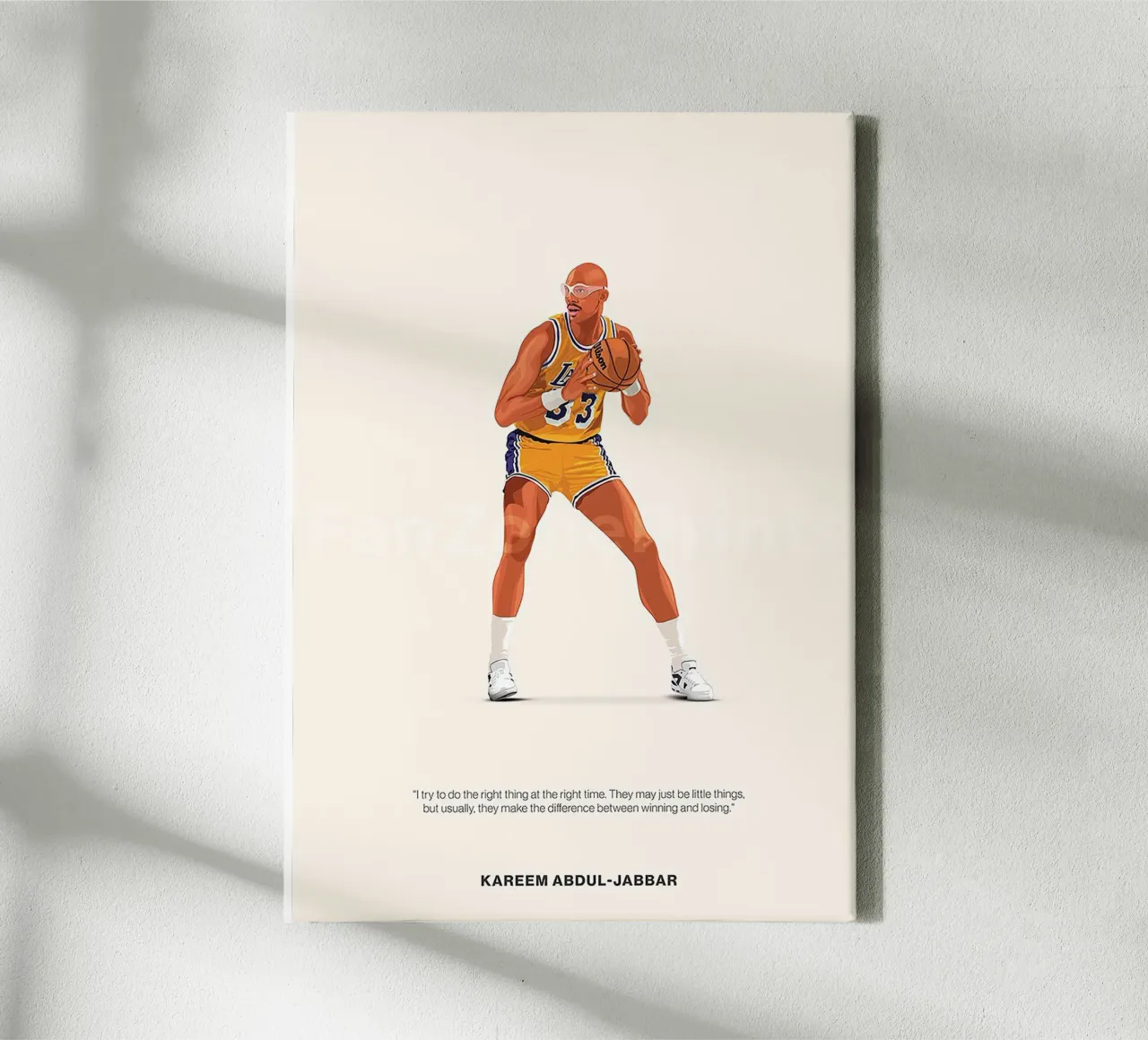 Kareem Abdul-Jabbar tela con Cornice a cassetta da Attaboy Dsgn