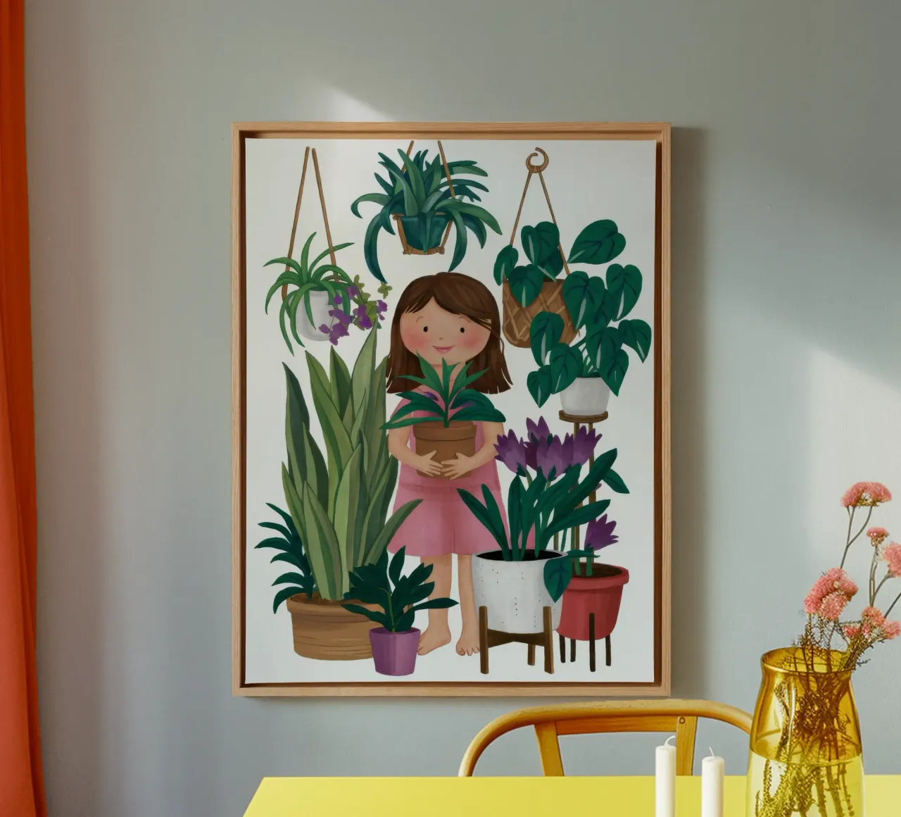 Verspieltes botanisches Wunder Leinwand mit Schattenfugenrahmen von Arcane Shade