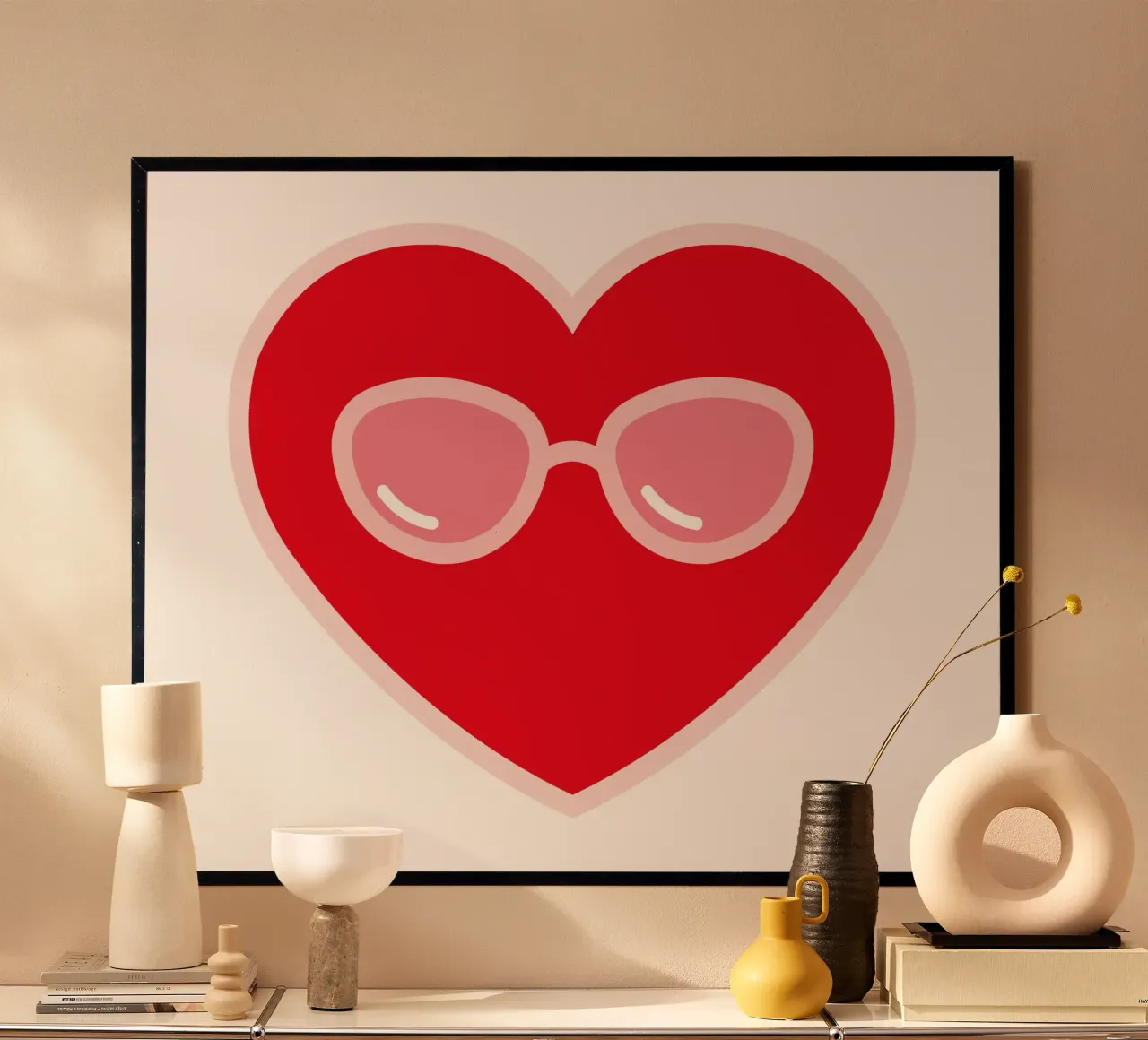 My heart needs glasses poster con telaio in alluminio da carmenillustrationdesign