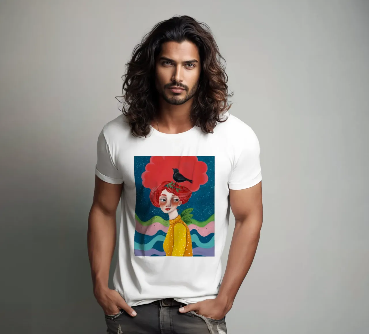 Cosmic Red Bloom t-shirt by Arcane Shade