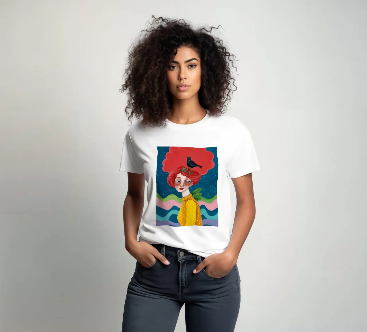 Cosmic Red Bloom t-shirt by Arcane Shade