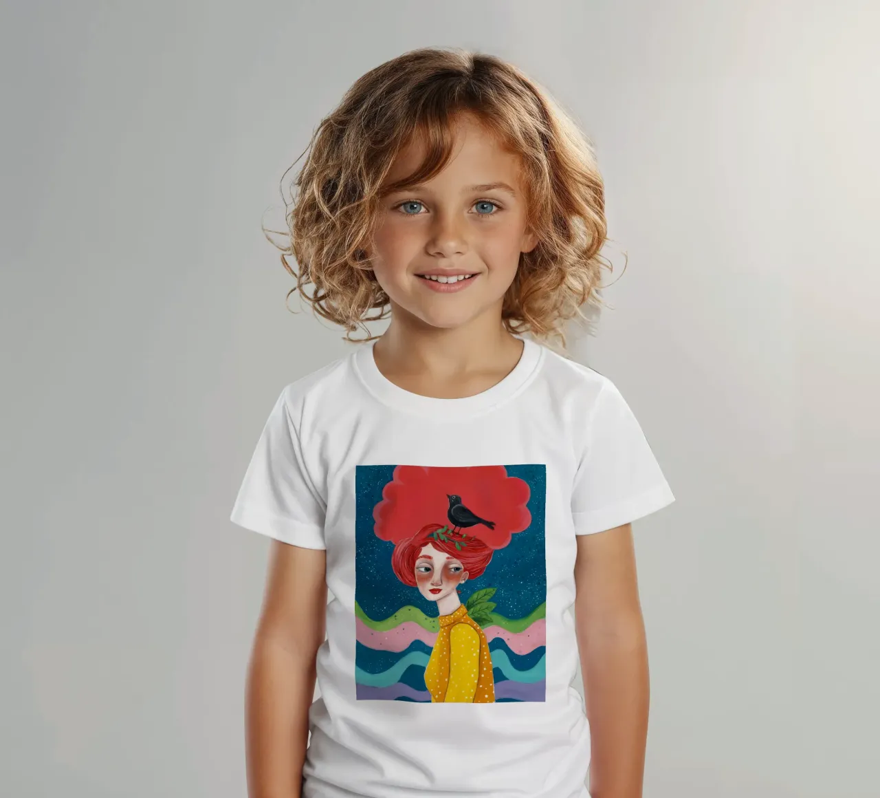 Cosmic Red Bloom kids t-shirt by Arcane Shade